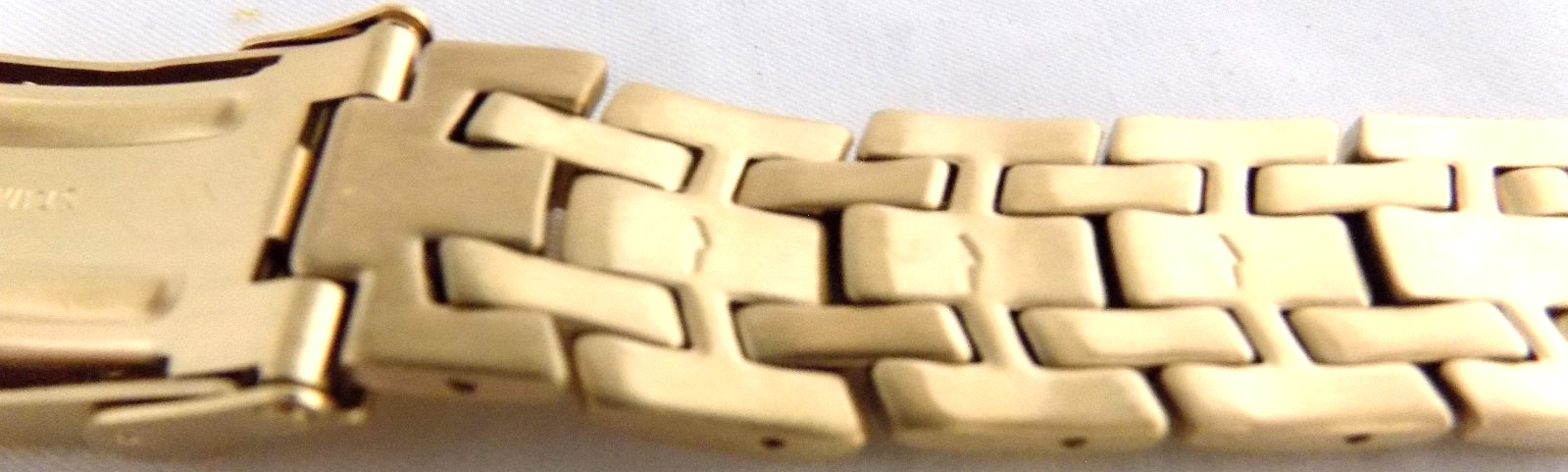 6 3/4″ 173mm Long New 22mm Gold Tone Bracelet Watch Band Trifold Security Clasp