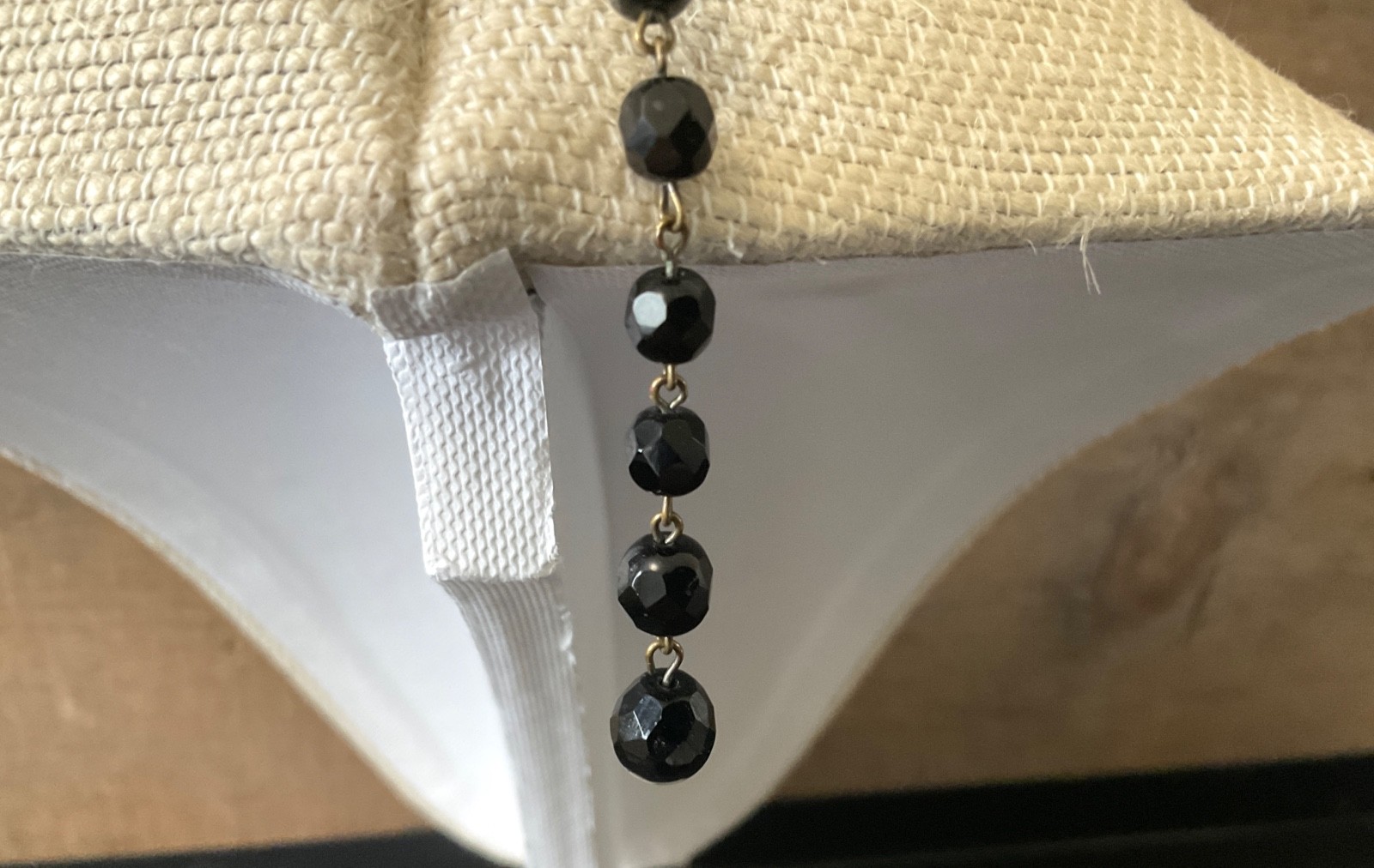 Vintage Black Glass Beaded Necklace Art Deco Adjustable Choker Antique Jewelry