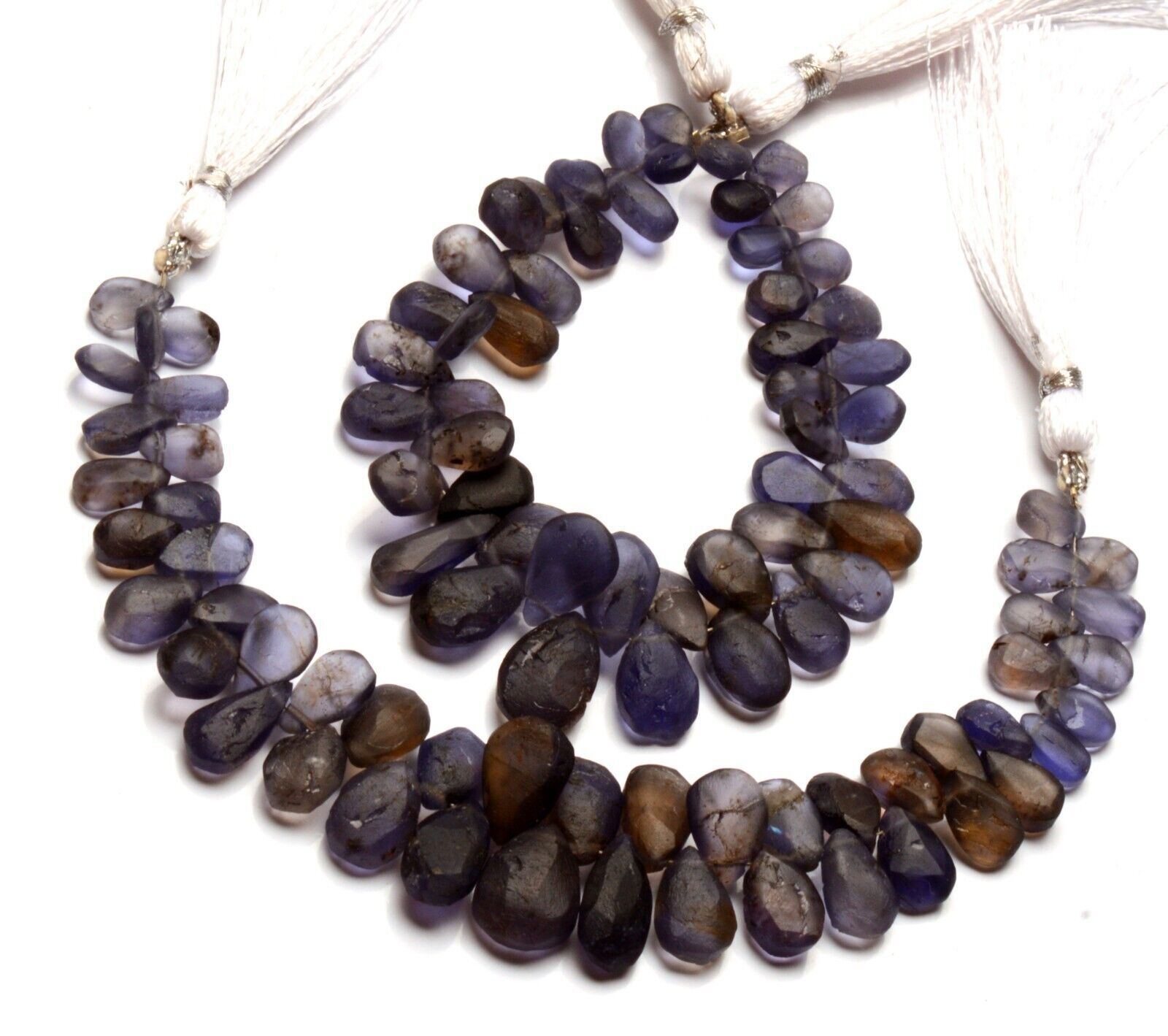Natural Iolite Gemstone 8×6 to 13×10 mm Unpolished Pear Shape Beads 7″ Strand