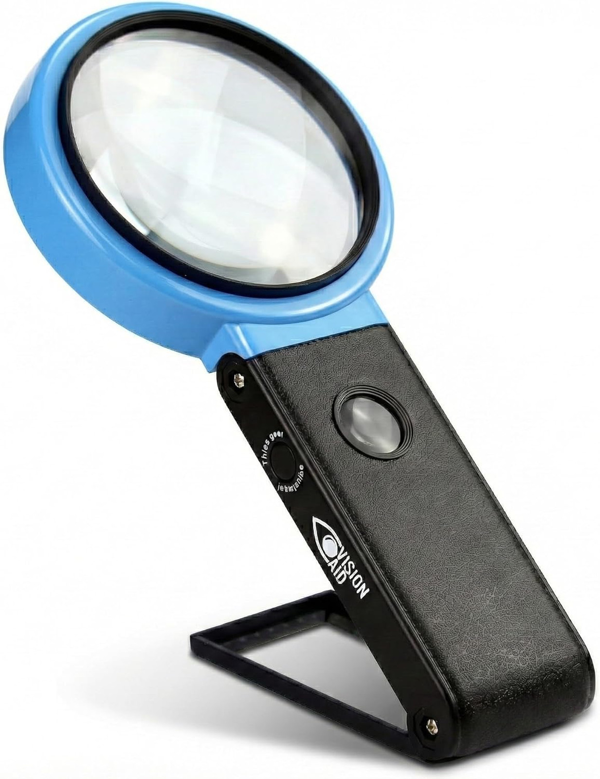 VisionAid 30X 10X Hands-Free Magnifying Glass with Stand, LED Lights, Loupe