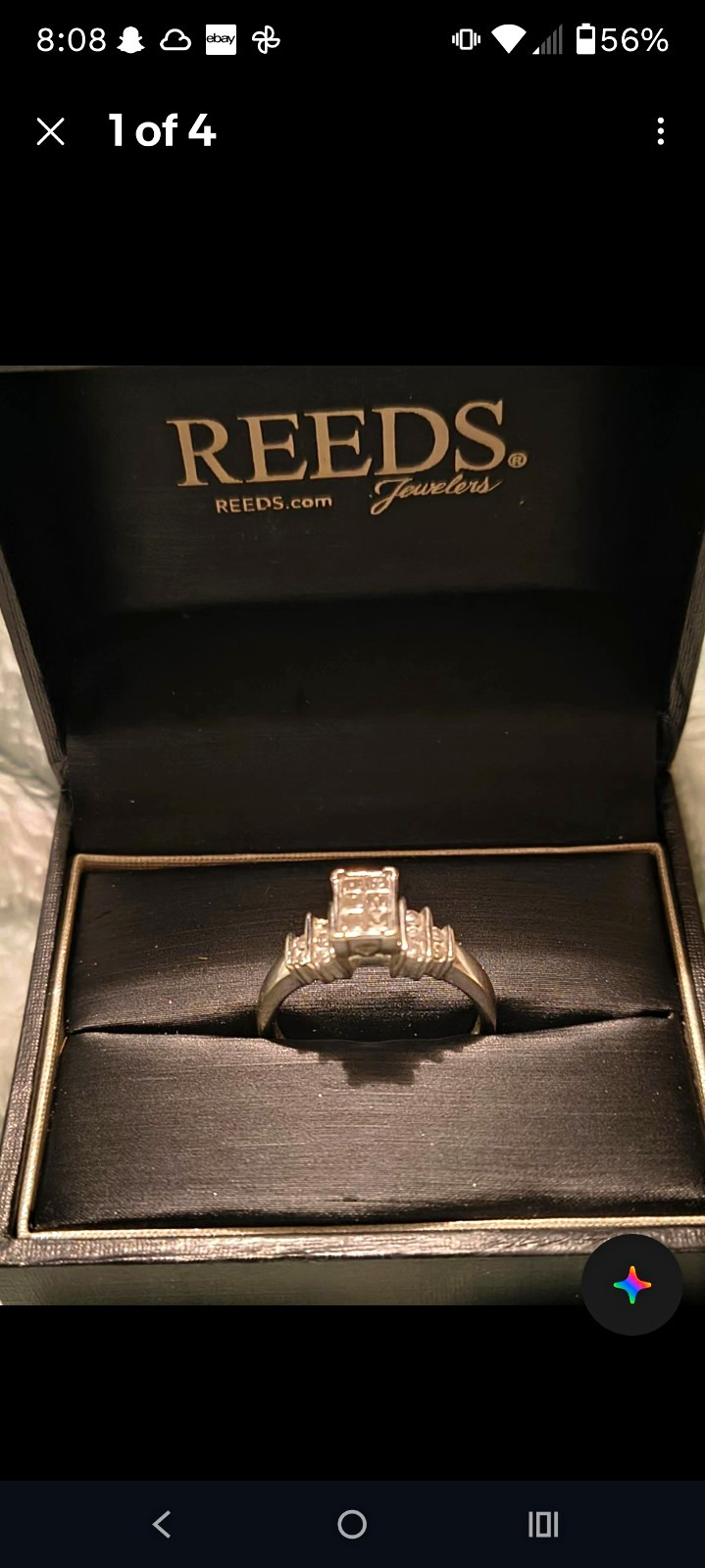 REEDS Jewelers 14K White Gold Princess-Cut Diamond Ring Band Size 7 2mm