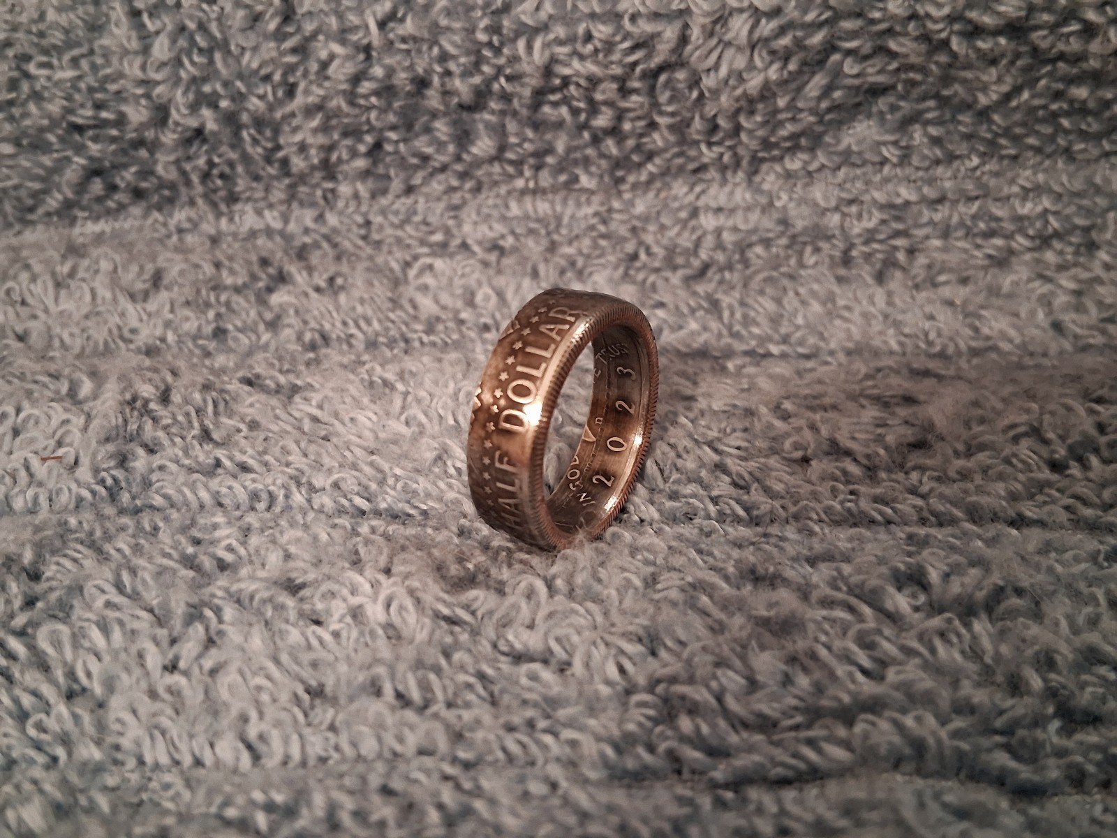 2023 Kennedy Half Dollars size 8-1/2 coin ring handmade mixed metals (Rev.)