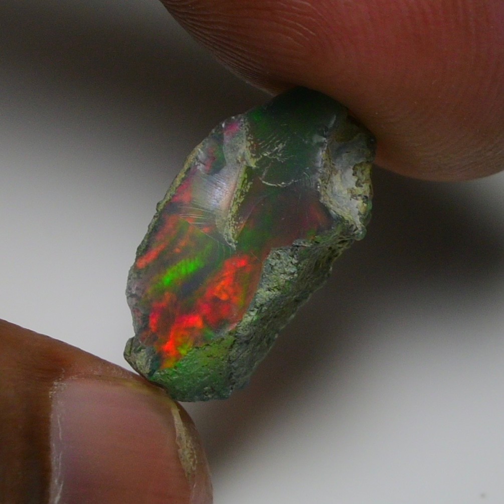 Jewelry Grade Black Opal Rough 6.45 Cts, Natural Ethiopian Raw, Neon Fire Opal