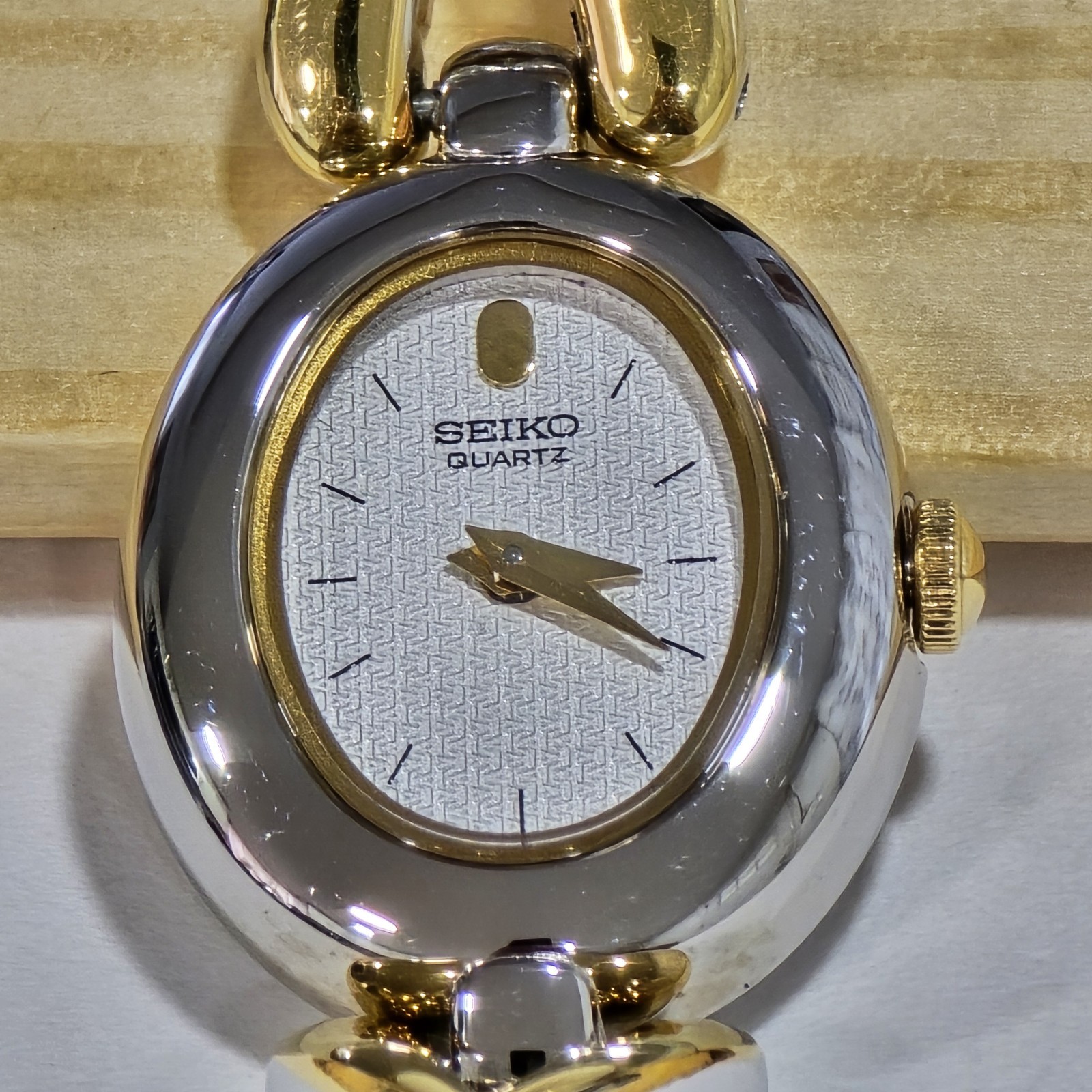 Seiko Women’s Quartz Two-Tone Heart Link Bracelet Watch, Silver Dial