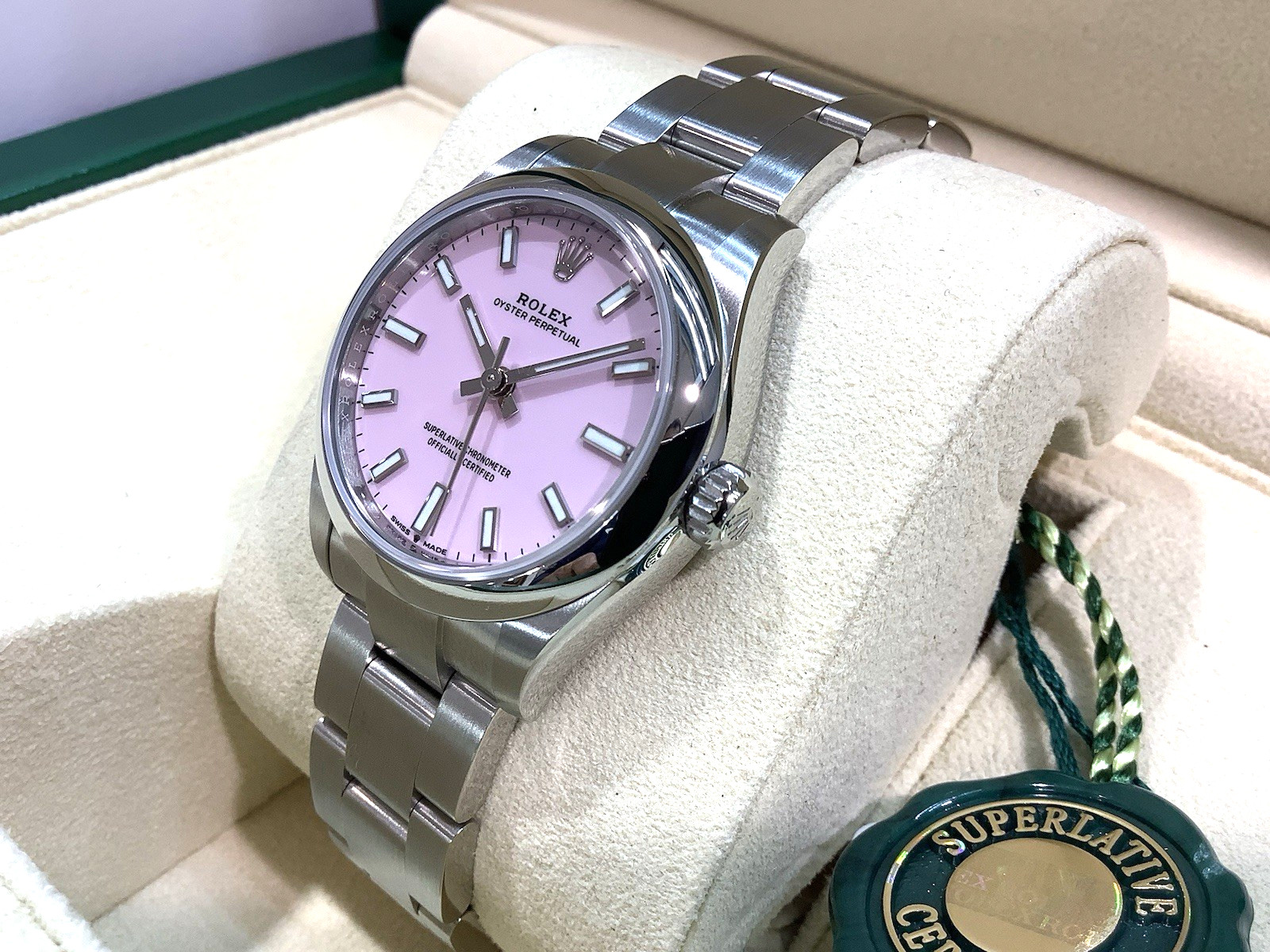 ROLEX 277200 Oyster Perpetual CANDY PINK 31mm Complete Set & Both Tags Still NIB