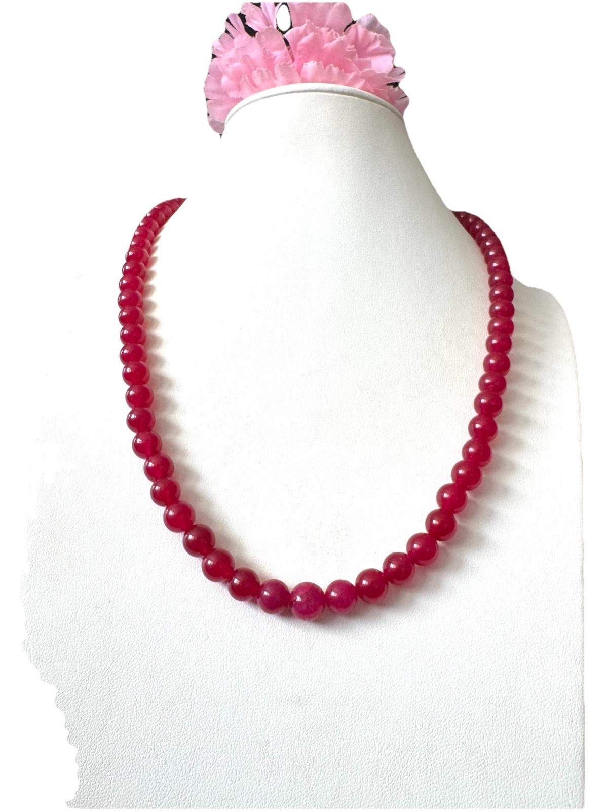 Stunning Earthmined Marbled Ruby Gem Stone Handmade Necklace 22”inch & 49grams🔥