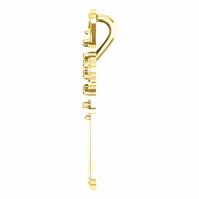 Cross 14K Gold 1 to 6 Round Stones Mother’s Pendant, Family Jewelry Moms gift