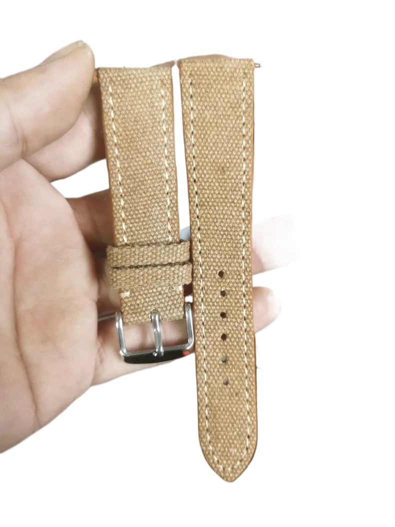 Durable Laminated Waterproof Canvas Watch Band Strap 20/22/24/26mm Optional