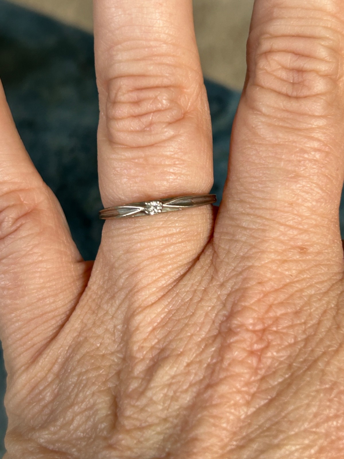 14K WHITE GOLD DIAMOND SOLITAIRE RING SIZE 6.5 ARTCARVED M 1.95g
