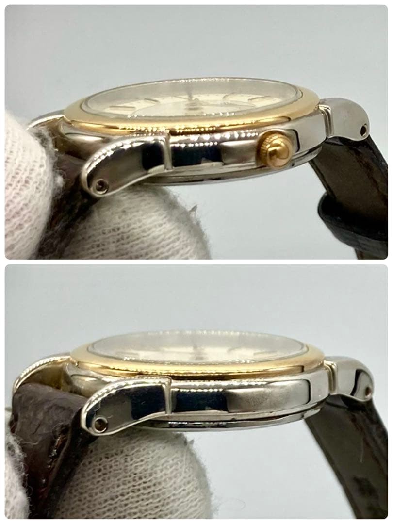 Seiko 7N01-6880 Quartz Womens Watch Dress Classic Gold Bezel wrist 16cm