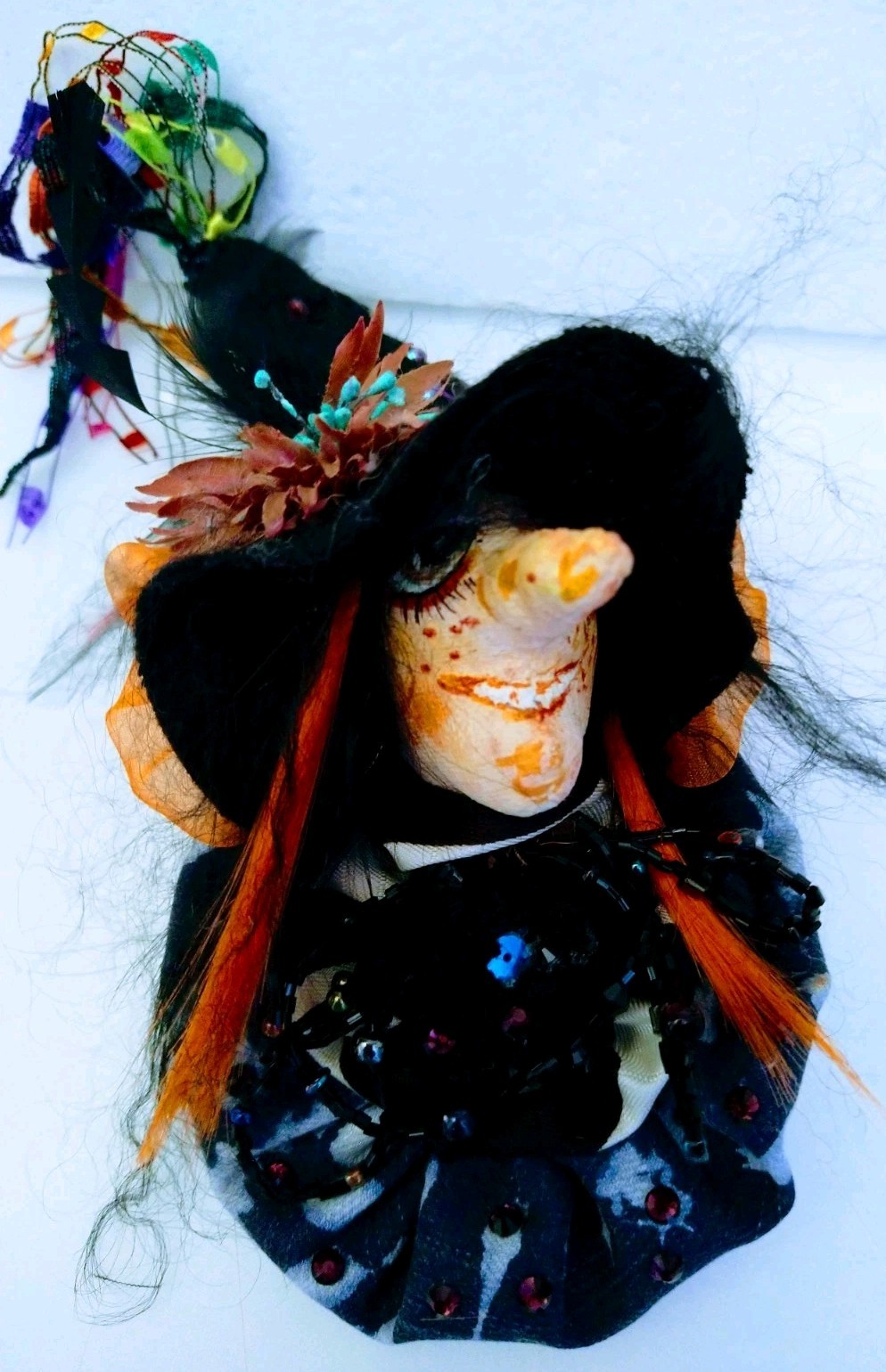 Halloween Witch Brooch Fashion Jewelry 5″ Cloth Handmade 5″ Inch New
