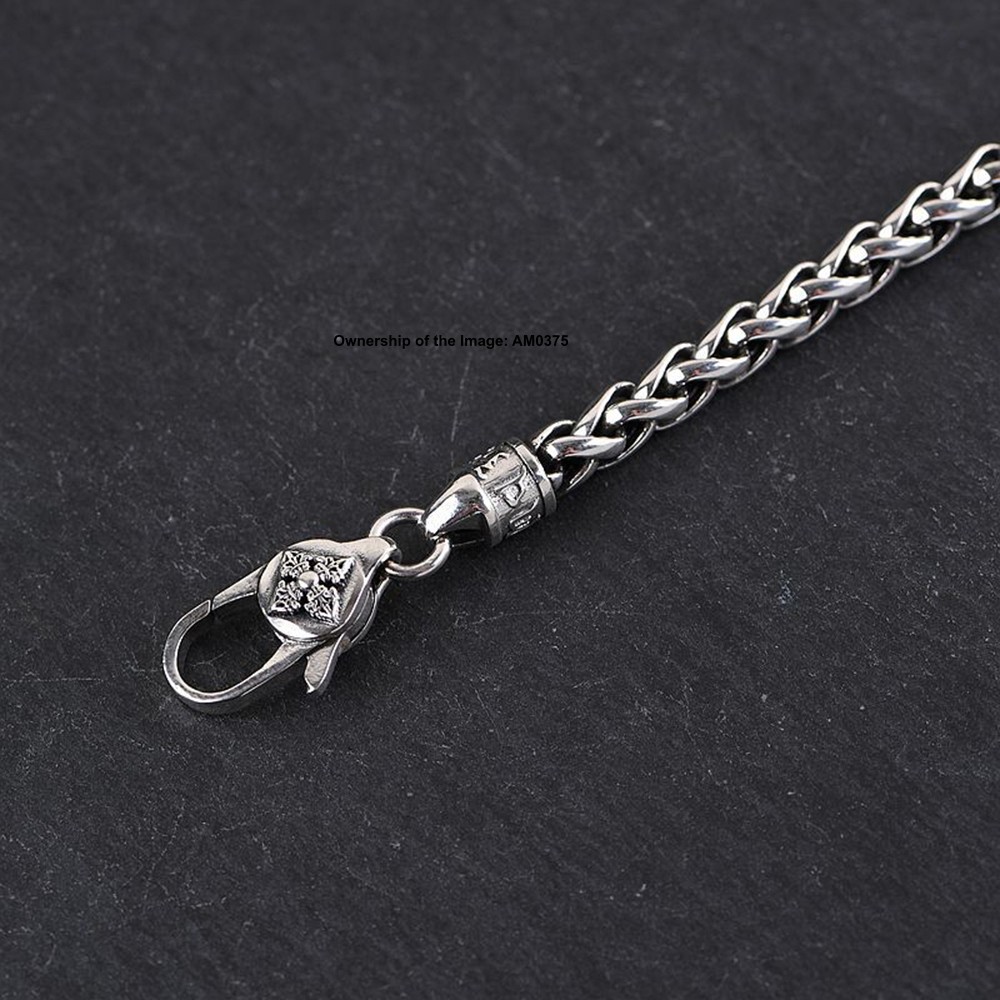 Pure 925 Sterling Silver Bracelet 4mm Wheat Link Chain Bracelet 7.08-7.87inch