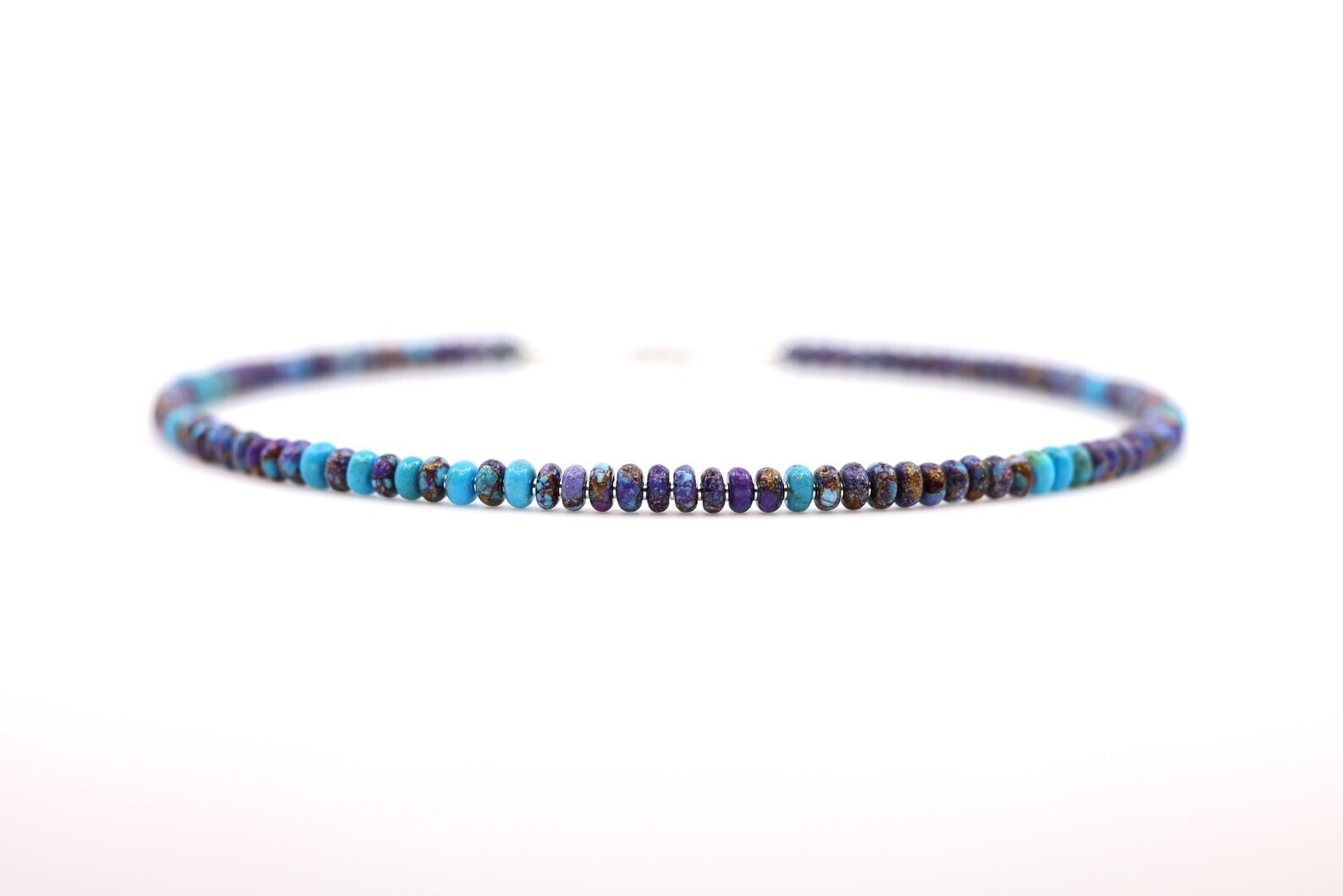 Mojave Purple & Kingman Blue Turquoise Necklace with Sterling Silver Accents