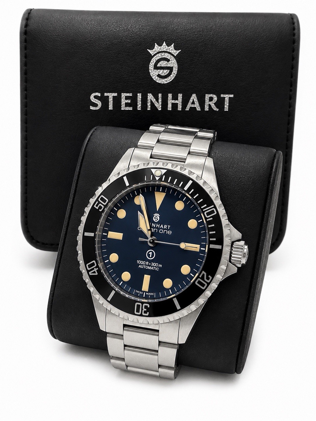 STEINHART OCEAN ONE 39MM Diver 300m Black DIal Automatic Fullset Watch Men