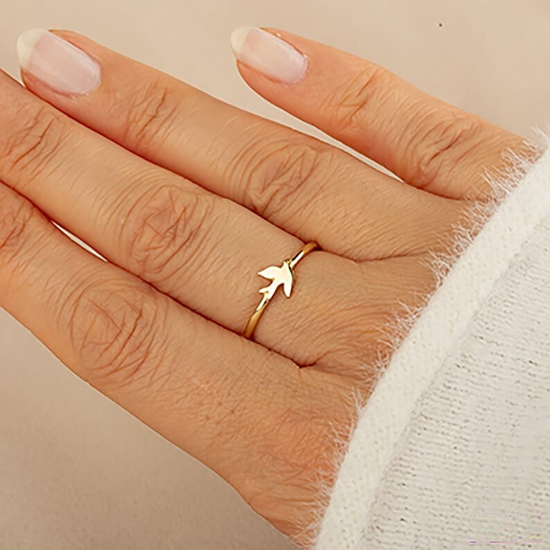 Gold/Silver Bird Ring Dainty Minimalist Jewelry-Cute Animal Gift – Women’s Ring
