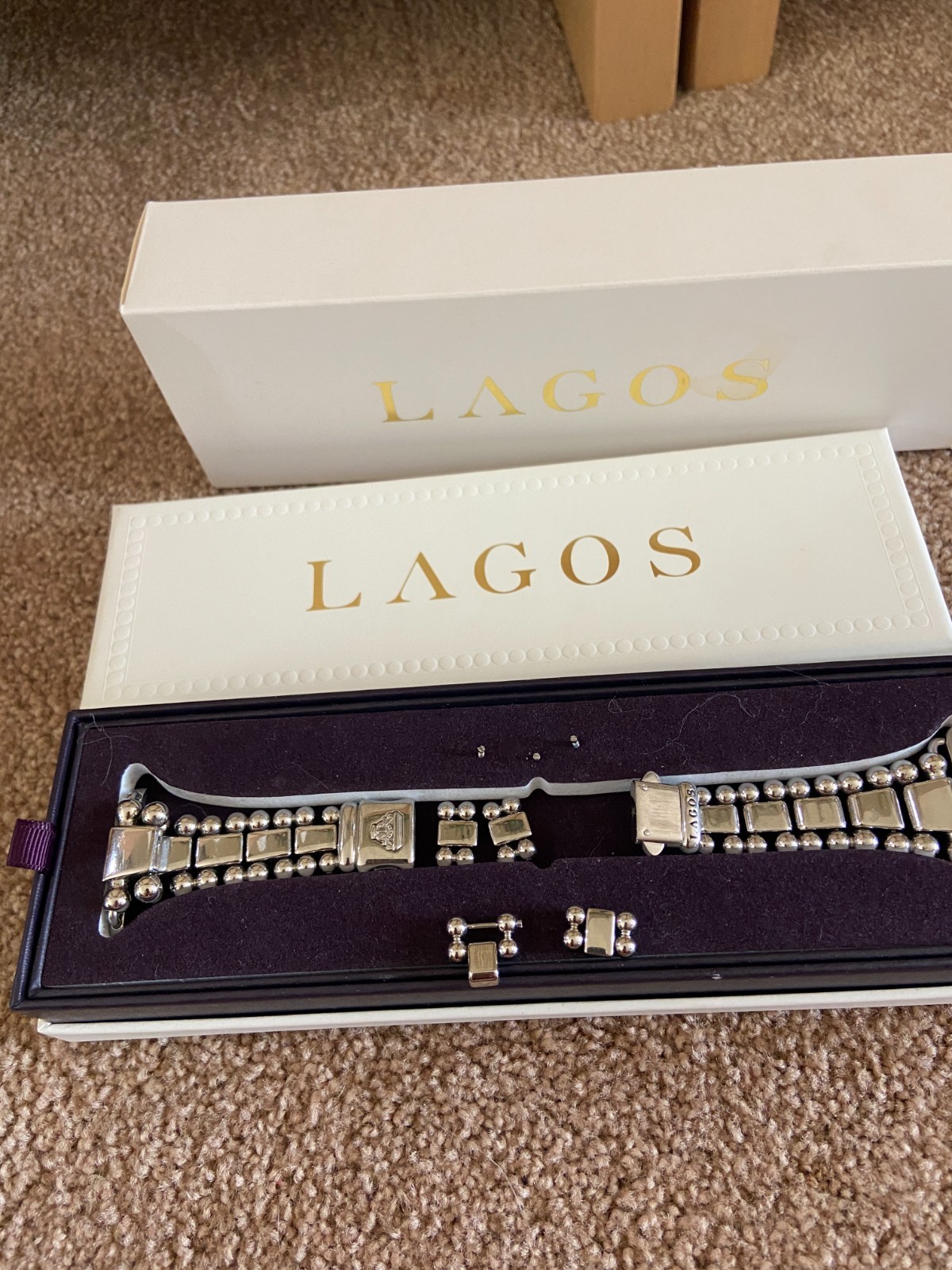 LAGOS smart caviar stainless steel 42mm LINK watch BAND SZ 8