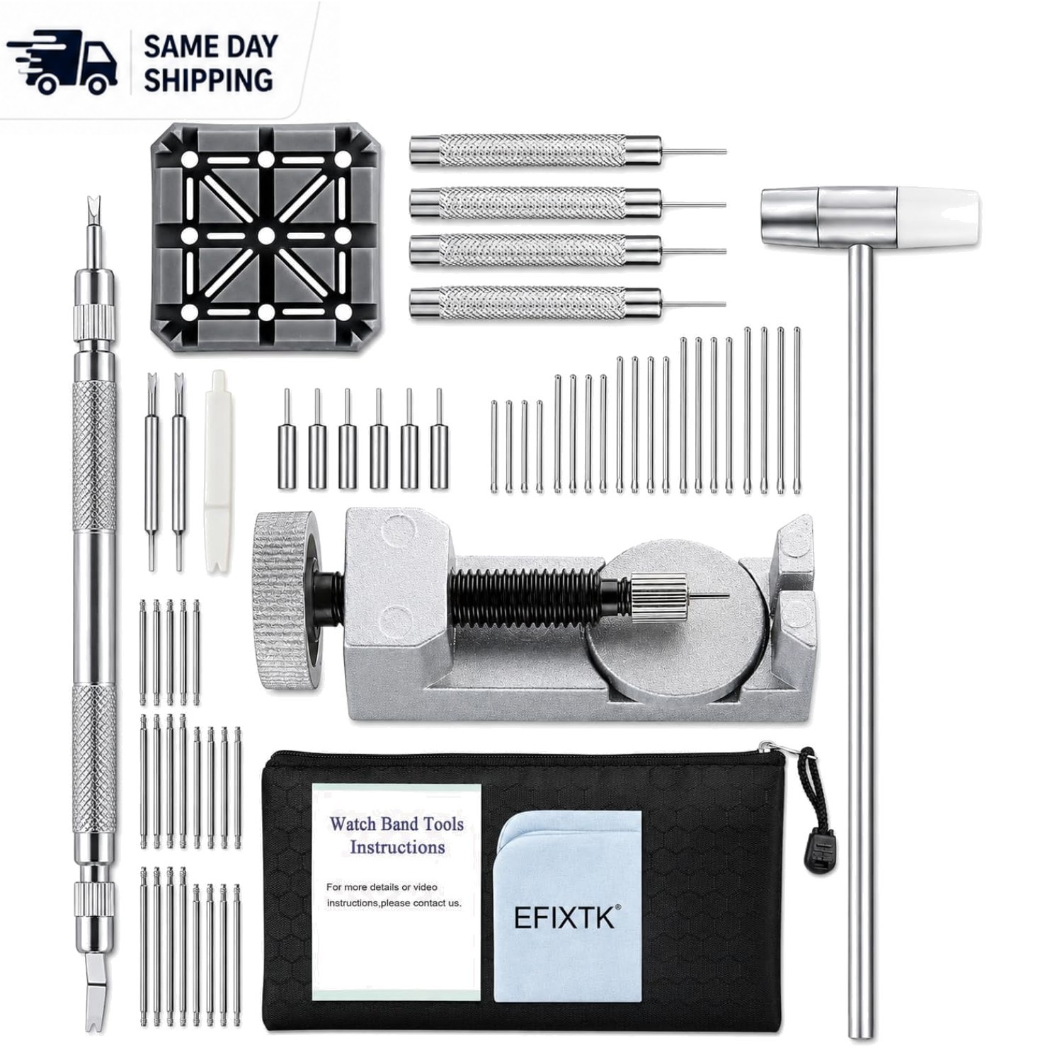 Comprehensive Watch Band Tool Kit: Resize & Repair with User Manual Included