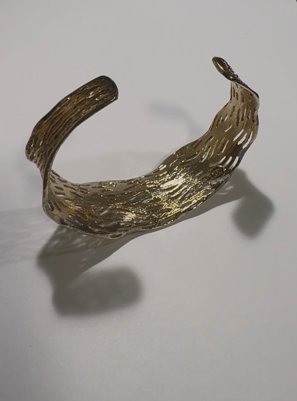 Vicenza Yellow Gold over Sterling Silver Cuff Bracelet QVC