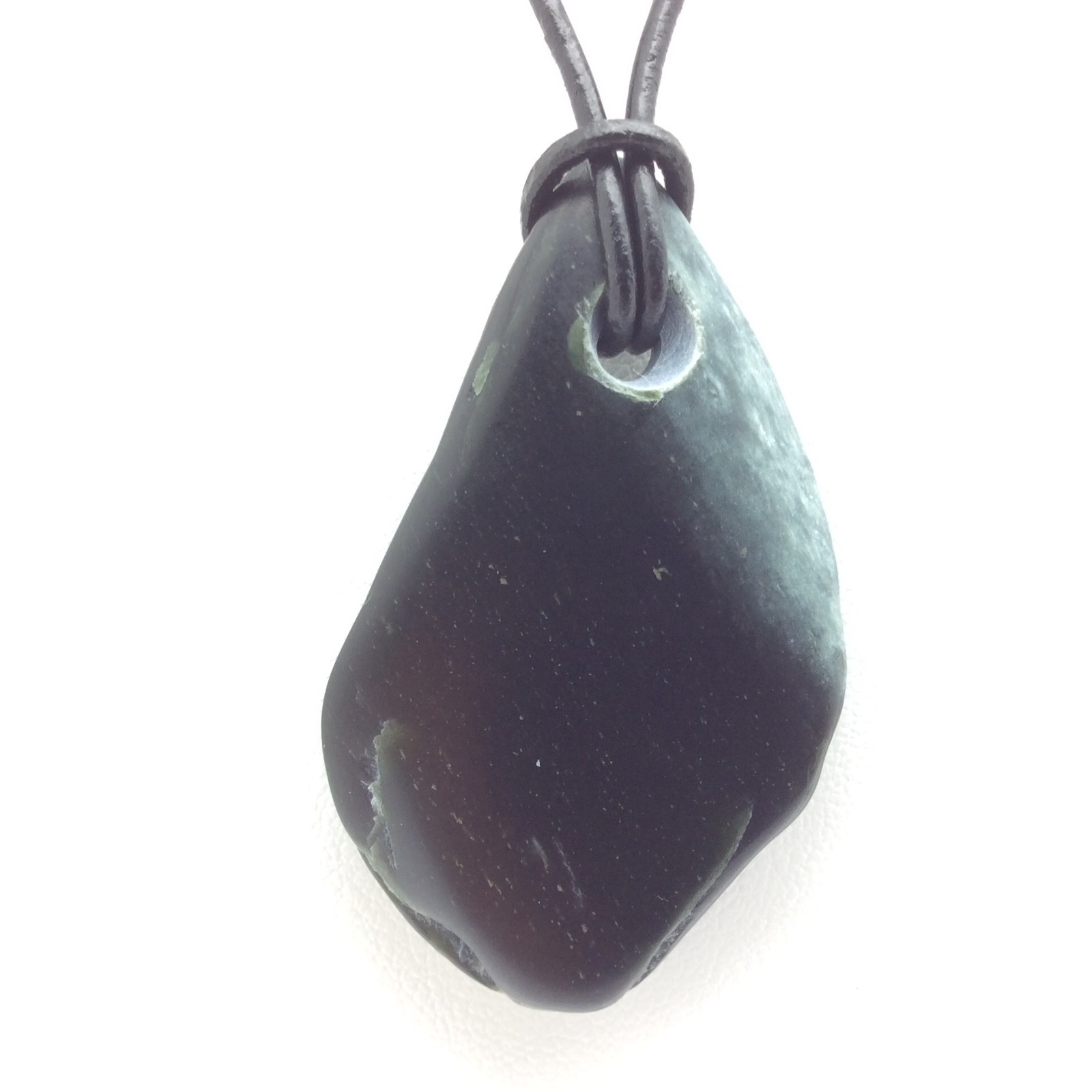 Wyoming Jade Pebble Pendant Olive Green Nephrite Jade Stone Necklace WY #63