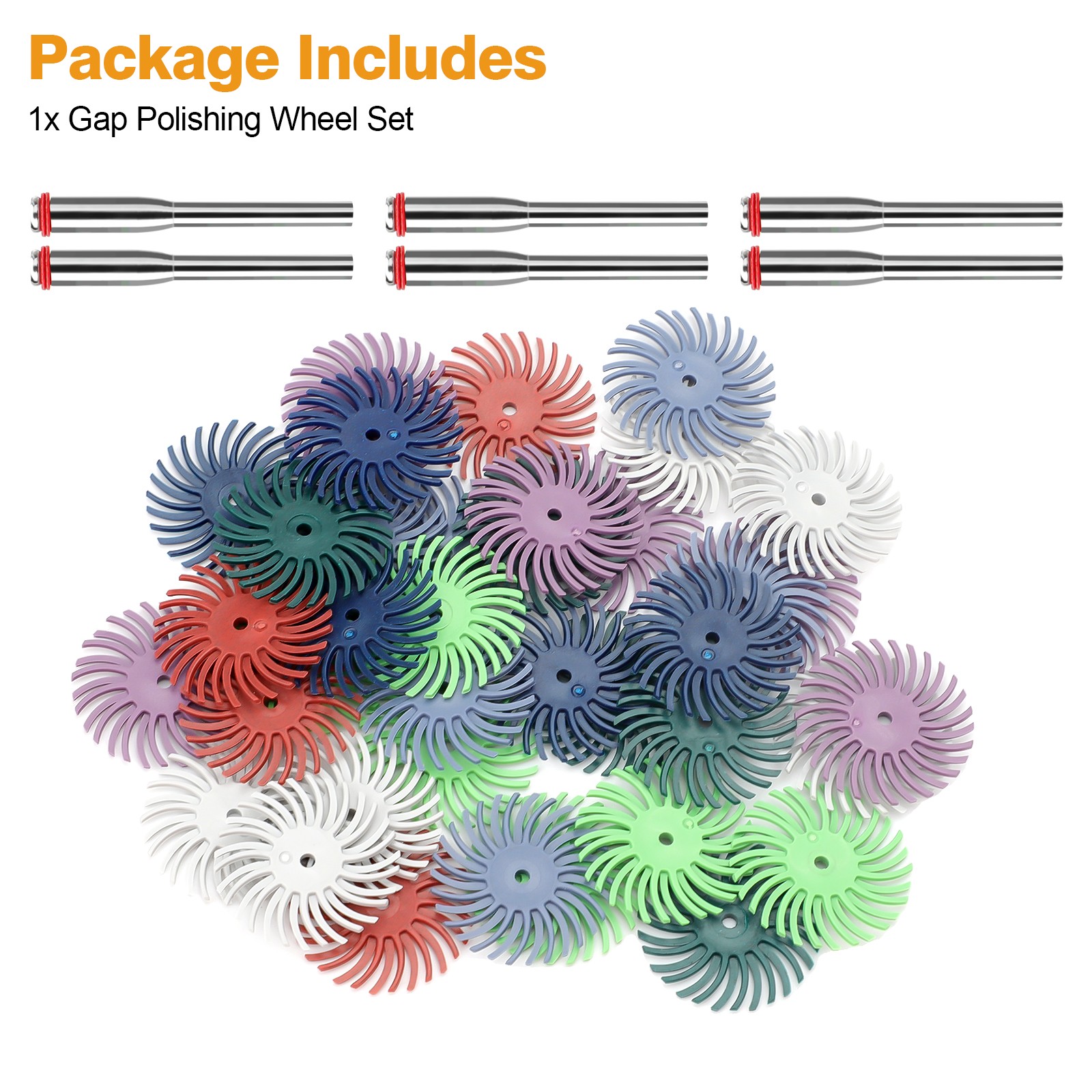48X 1″ 80-2500# Diamond Radial Bristle Disc Kit for Wood Metal Jewelry Polishing