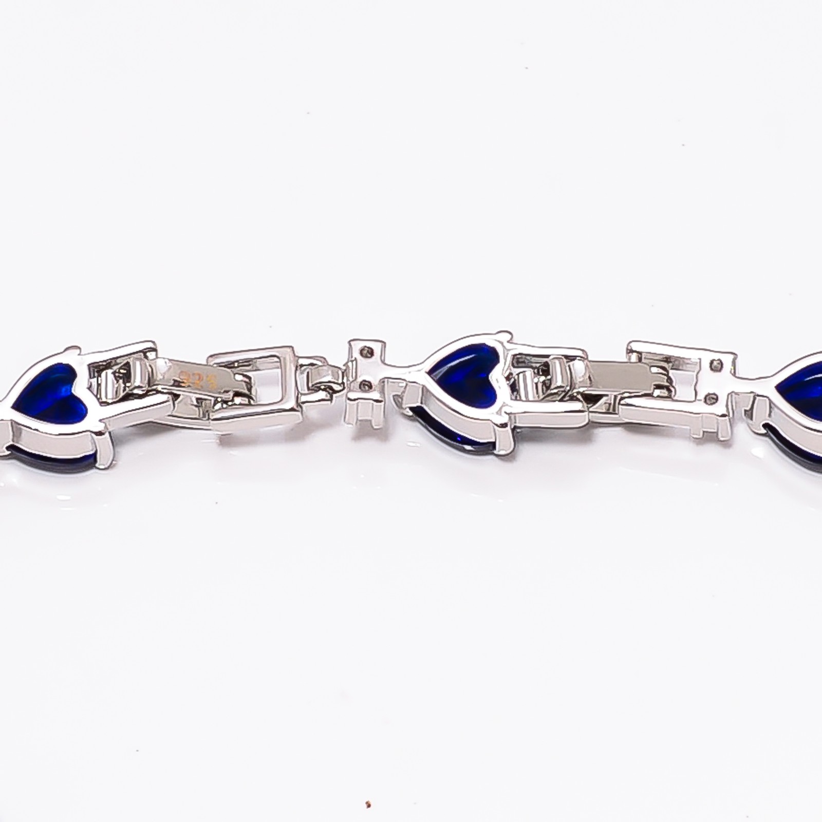 Blue Sapphire -Simulated, CZ 925 Sterling Silver Adjustable Bracelet 7-8″ B2755
