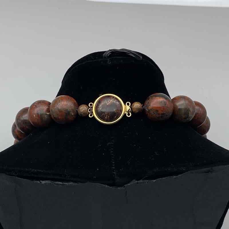 Vintage Chinese Export Carved Jade Jasper Bead Statement Necklace 20″ 265g