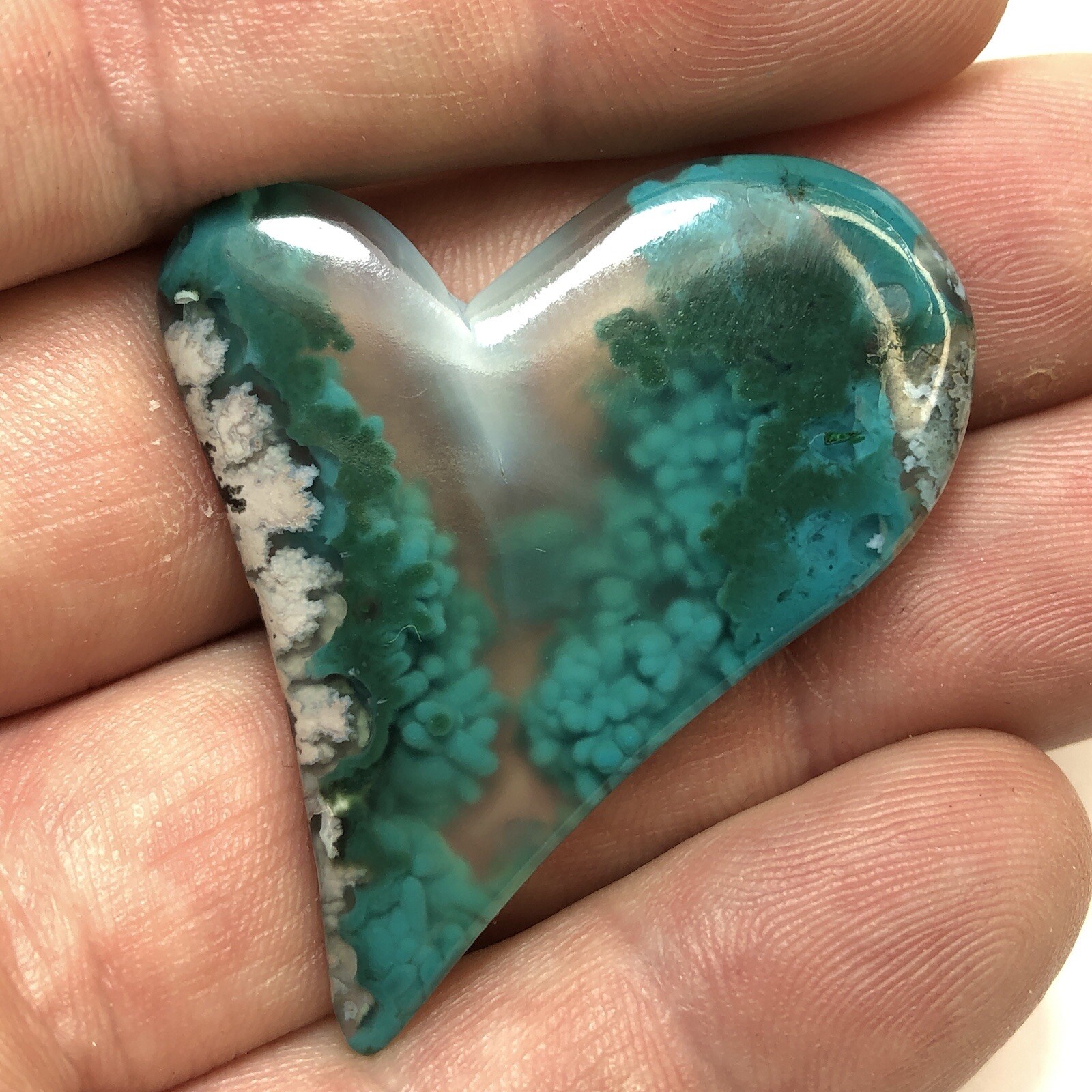 49 CT Museum Grade Gem Silica Chrysocolla Stalagmite Stalagtite Quartz Cabochon