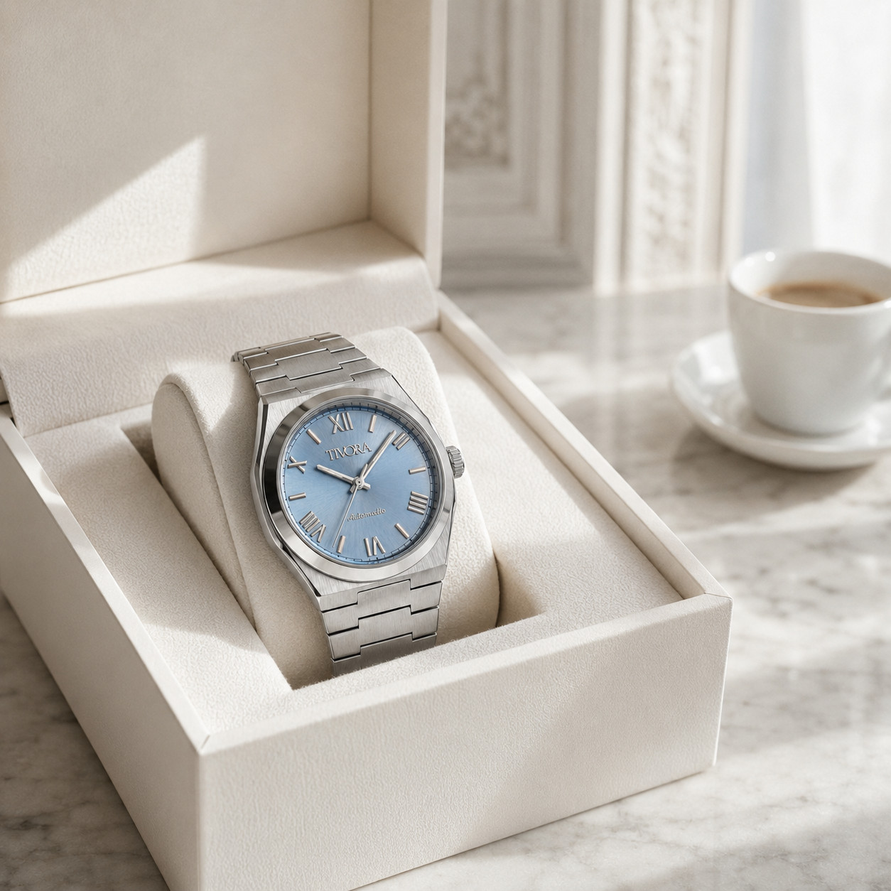 TÍVORÁ Échelon Argent Steel Ice Dial – Custom Branded Automatic Watch