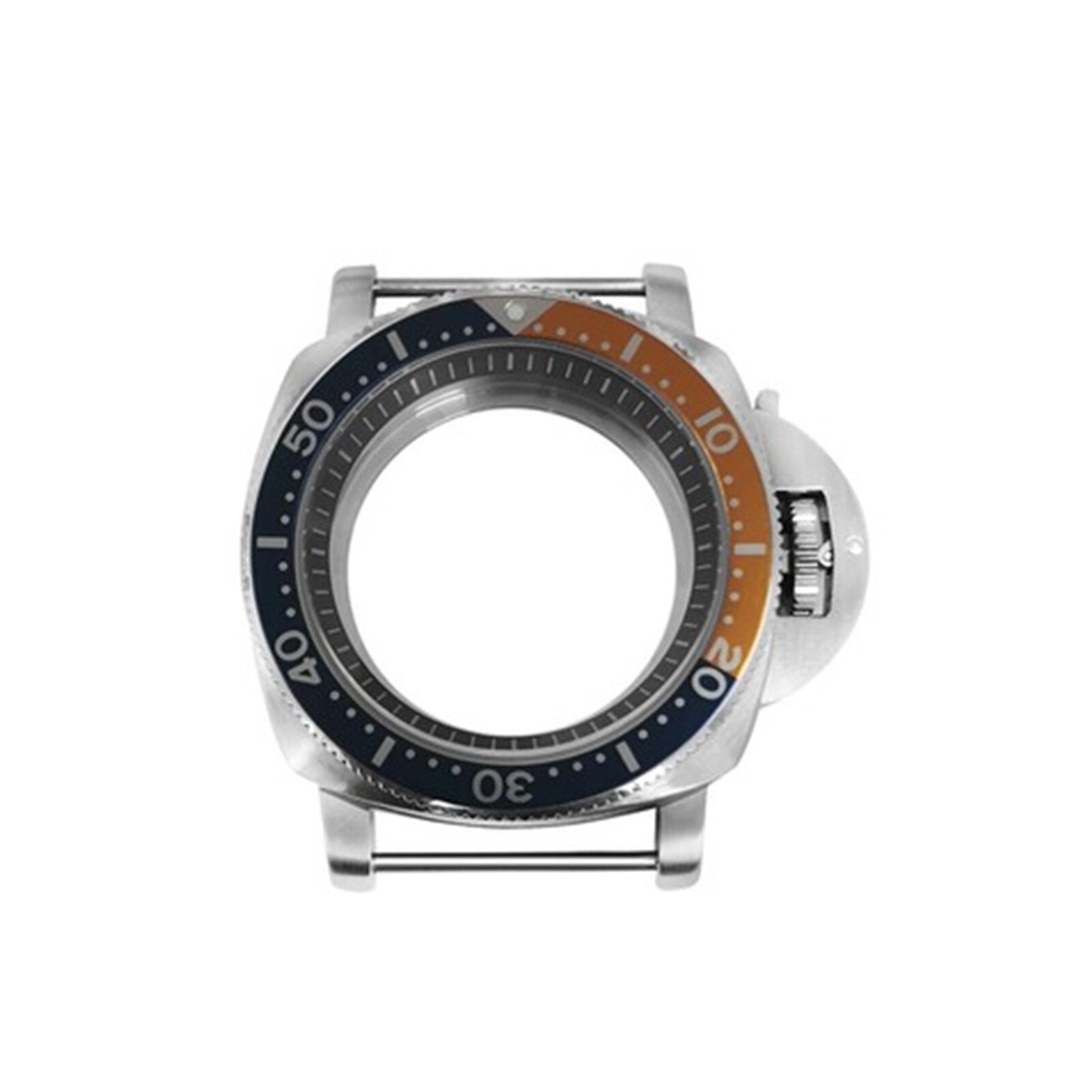 42MM Steel Watch Case Black White strip Inner Ring For NH35/NH36/4R/7S Movement
