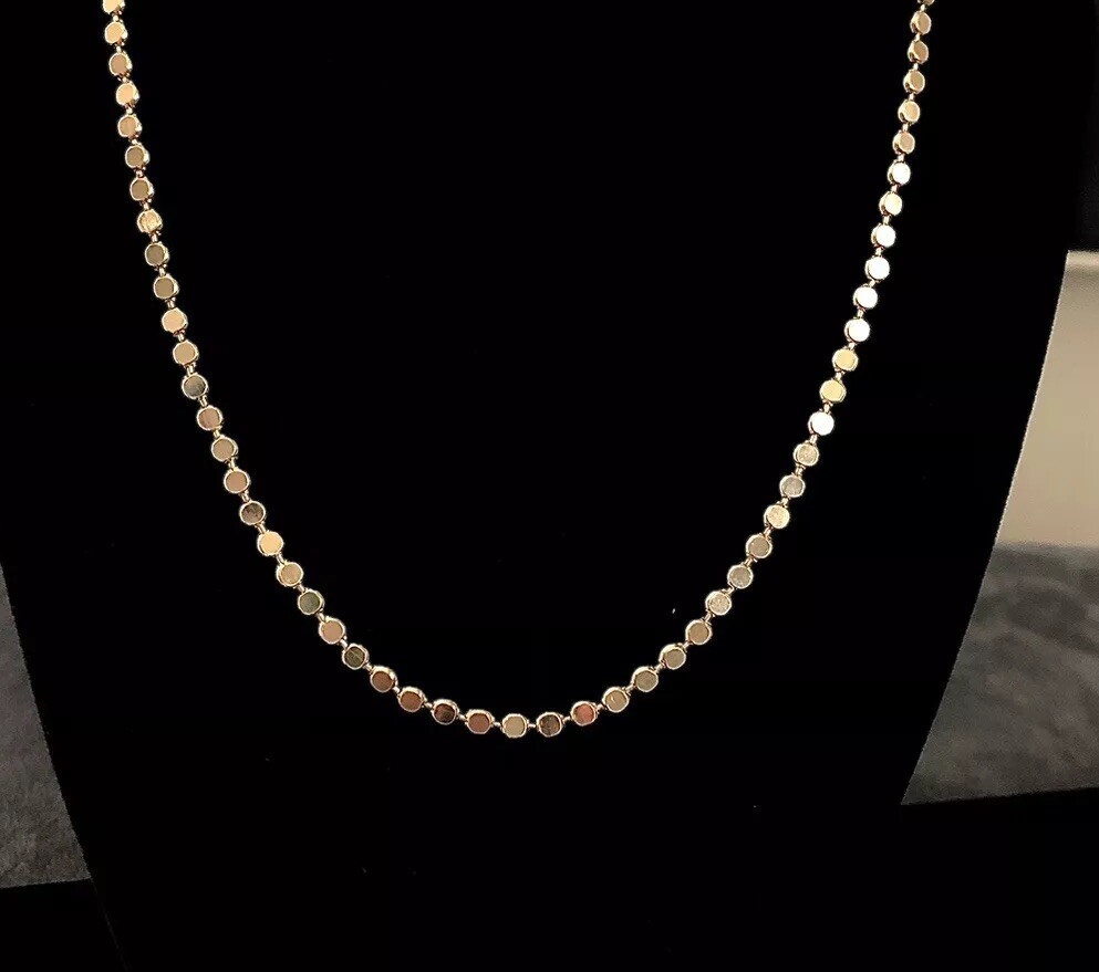 Milor Italy 950 Silver Disc Link Necklace 18 11.5g Modern Italian Designer Chain