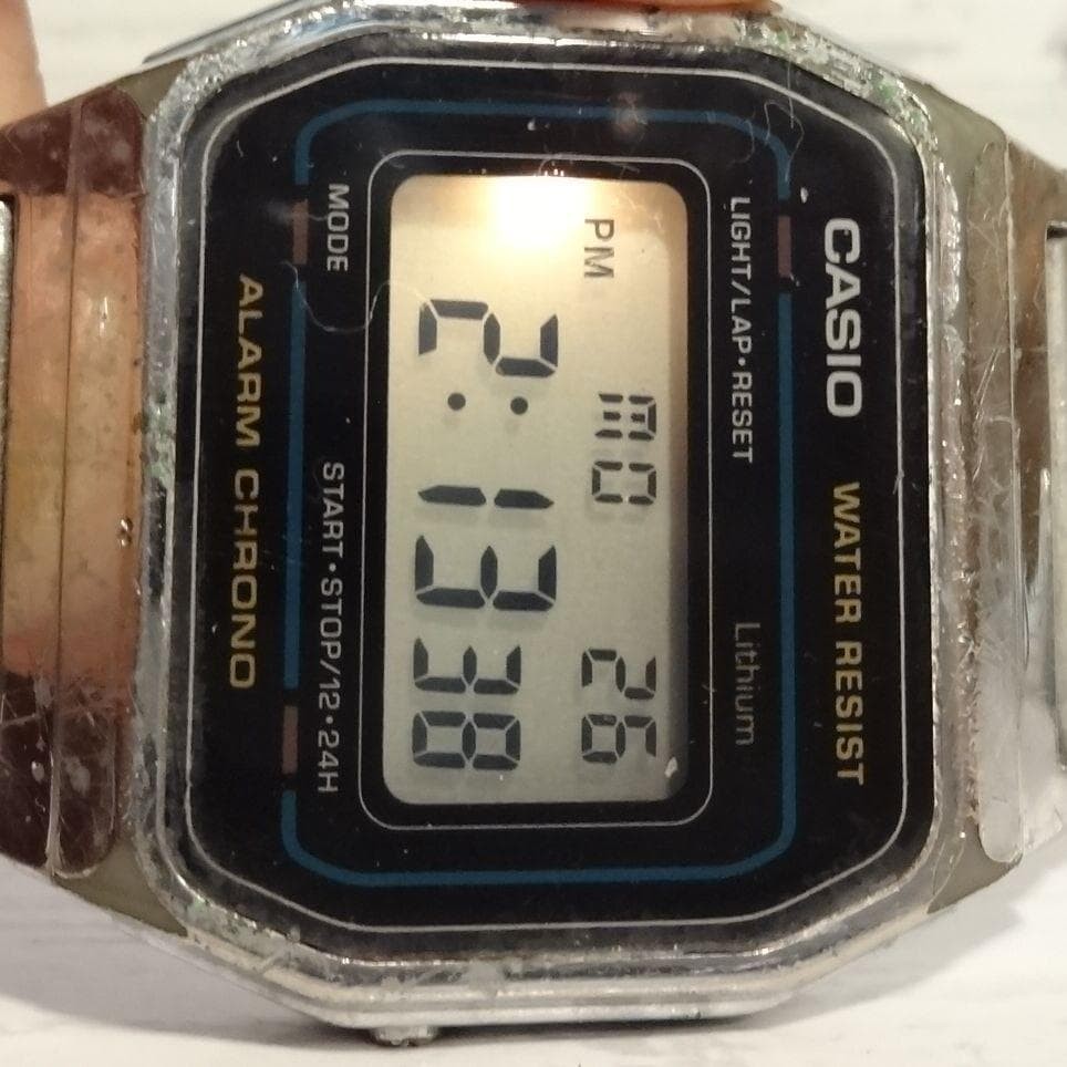 Retro Vintage CASIO A155W Battery Brand New Operation Rated Moderate