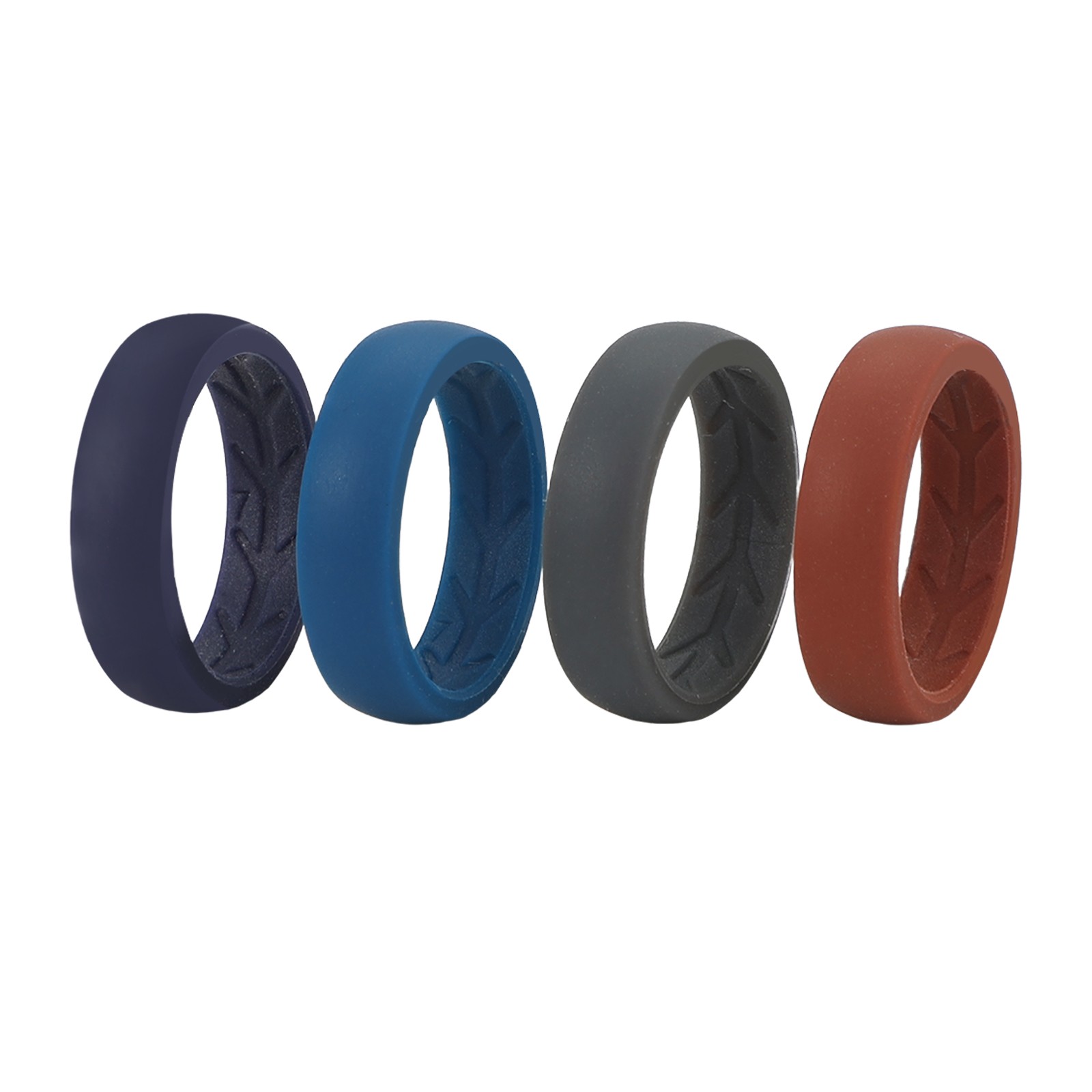 4Pcs 5.4mm Women Silicone Sport Wedding Ring Breathable Inside Curve Design#6-11