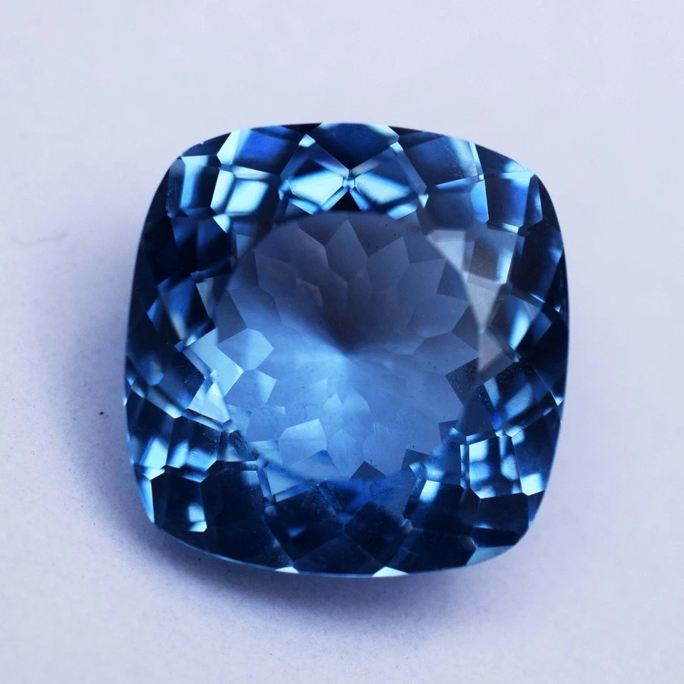 18.80 CT Natural Sky Blue Aquamarine Cushion Cut Certified Gemstone From Brazil