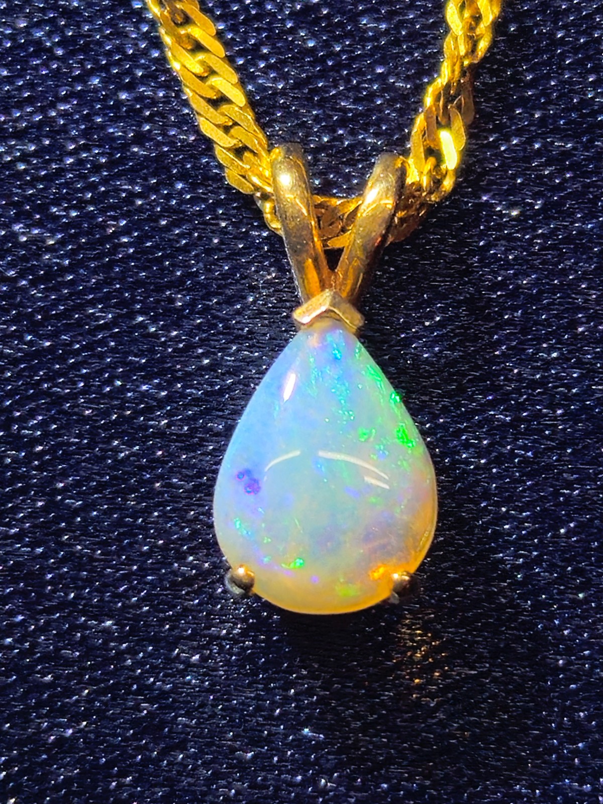 9X7 mm Pear-Shaped Opal Pendant in 14K Yellow Gold