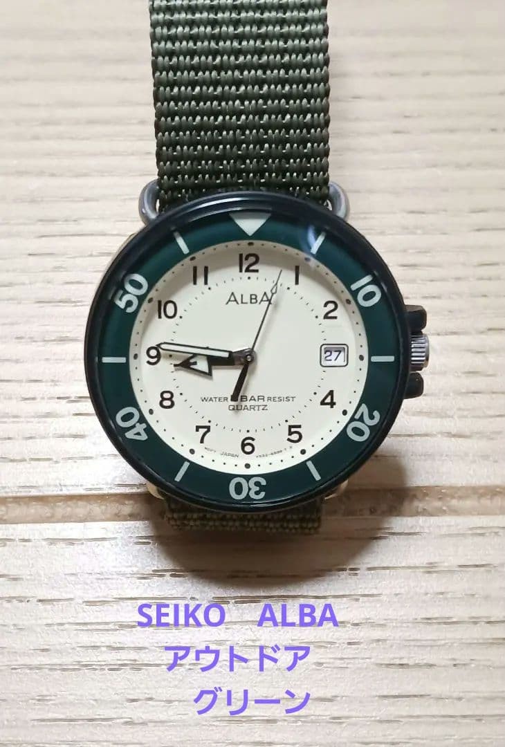 SEIKO ALBA Quartz Watch, Green, Working Condition