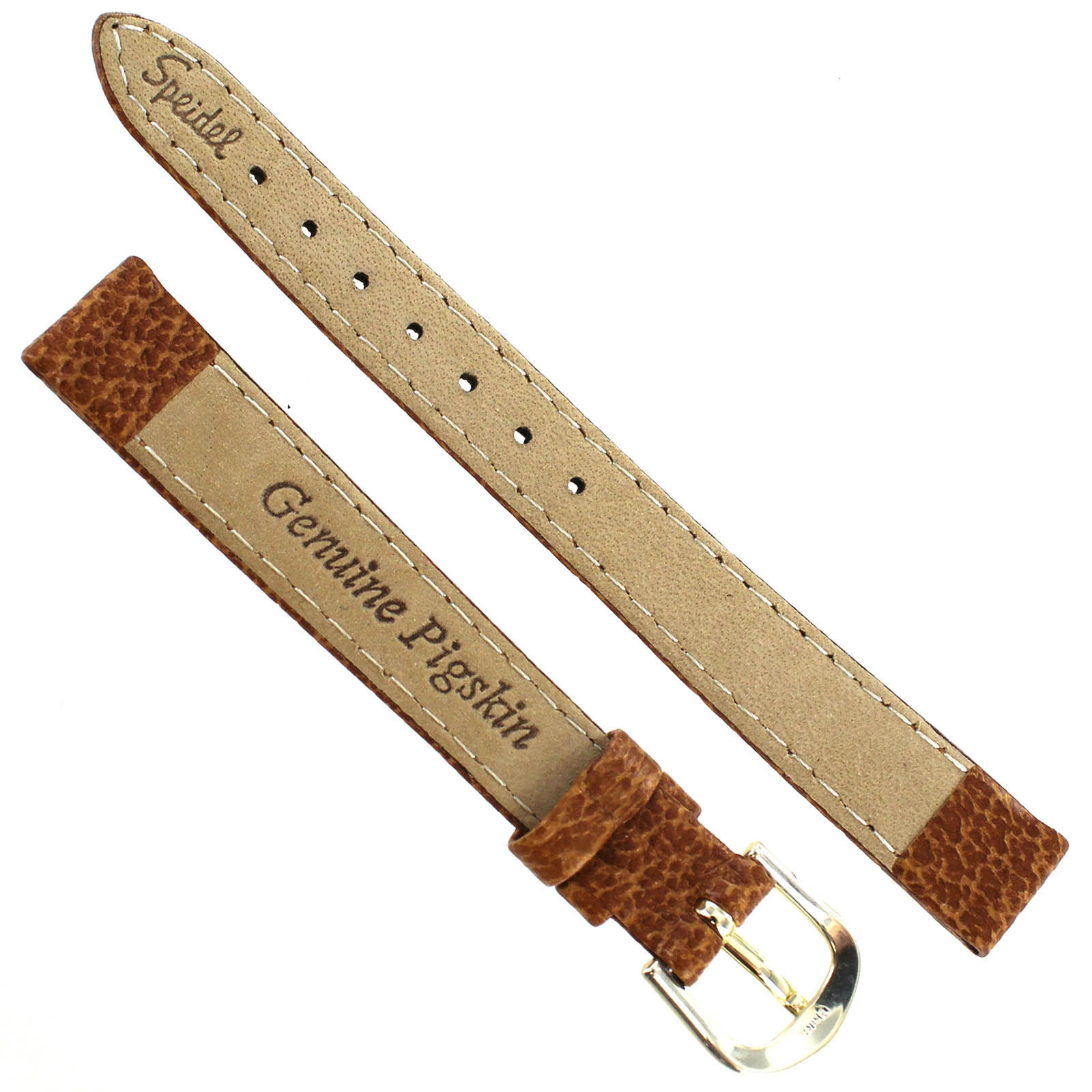 12mm Speidel English Pigskin Padded Stitched Honey Brown Tan Watch Band