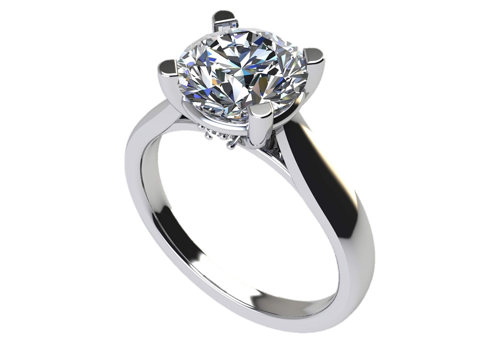 NANA Jewels Lucita Solitaire Round Cut Engagement Wedding Ring- Sterling Silver