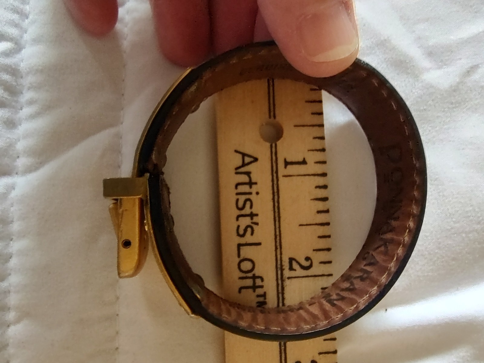 Vintage DKNY Leather Cuff Bracelet Made in Italy
