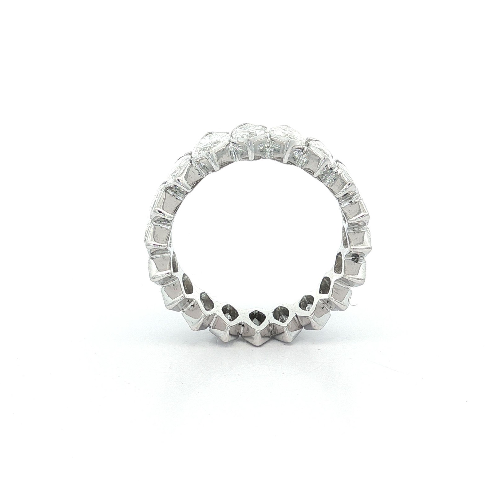 Vintage Platinum 5.5ct Marquise Diamond Channel V Prong Band Ring