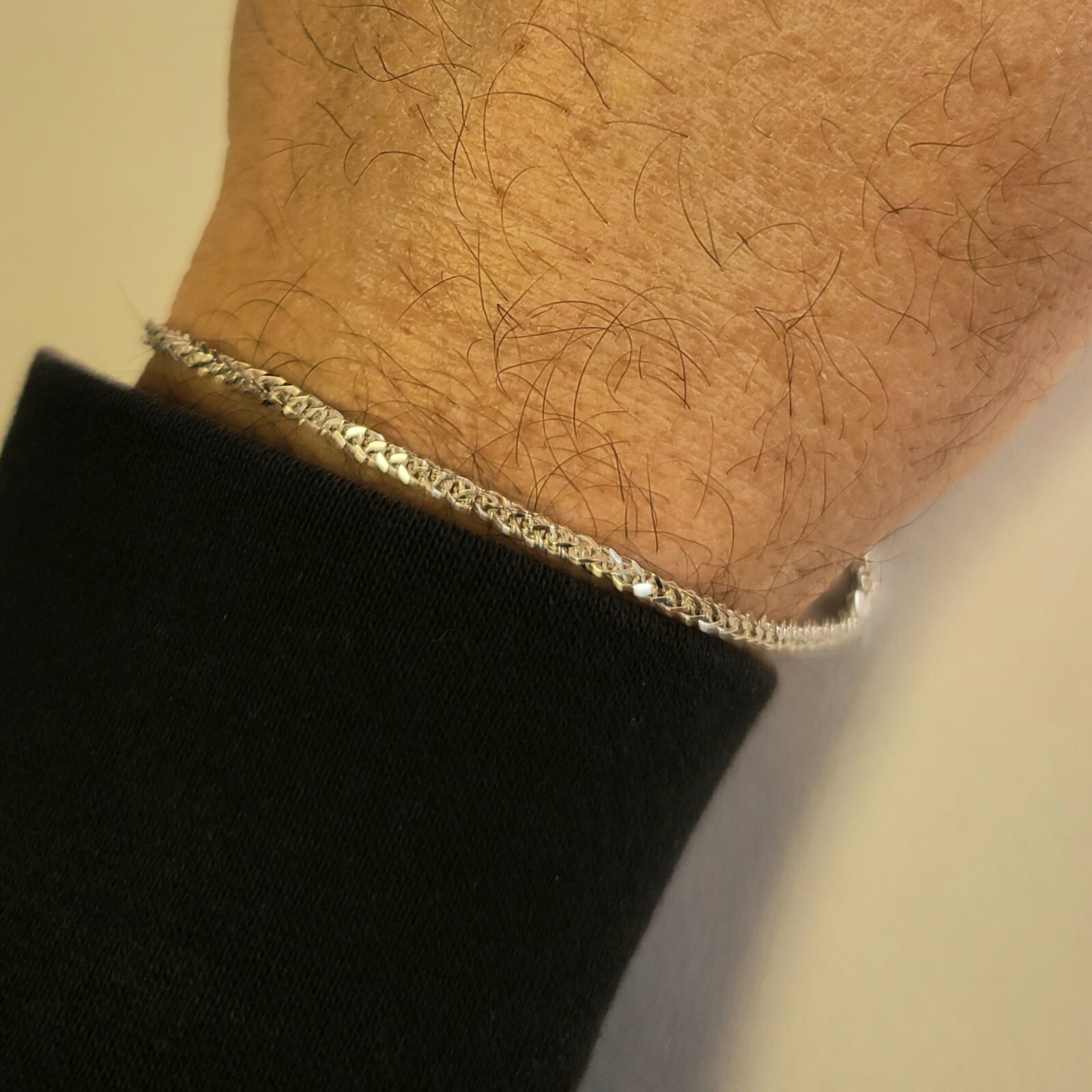 New Sterling 925 Solid Silver Wheat Link 7.4″ Bracelet 2mm Wide ITALY Made