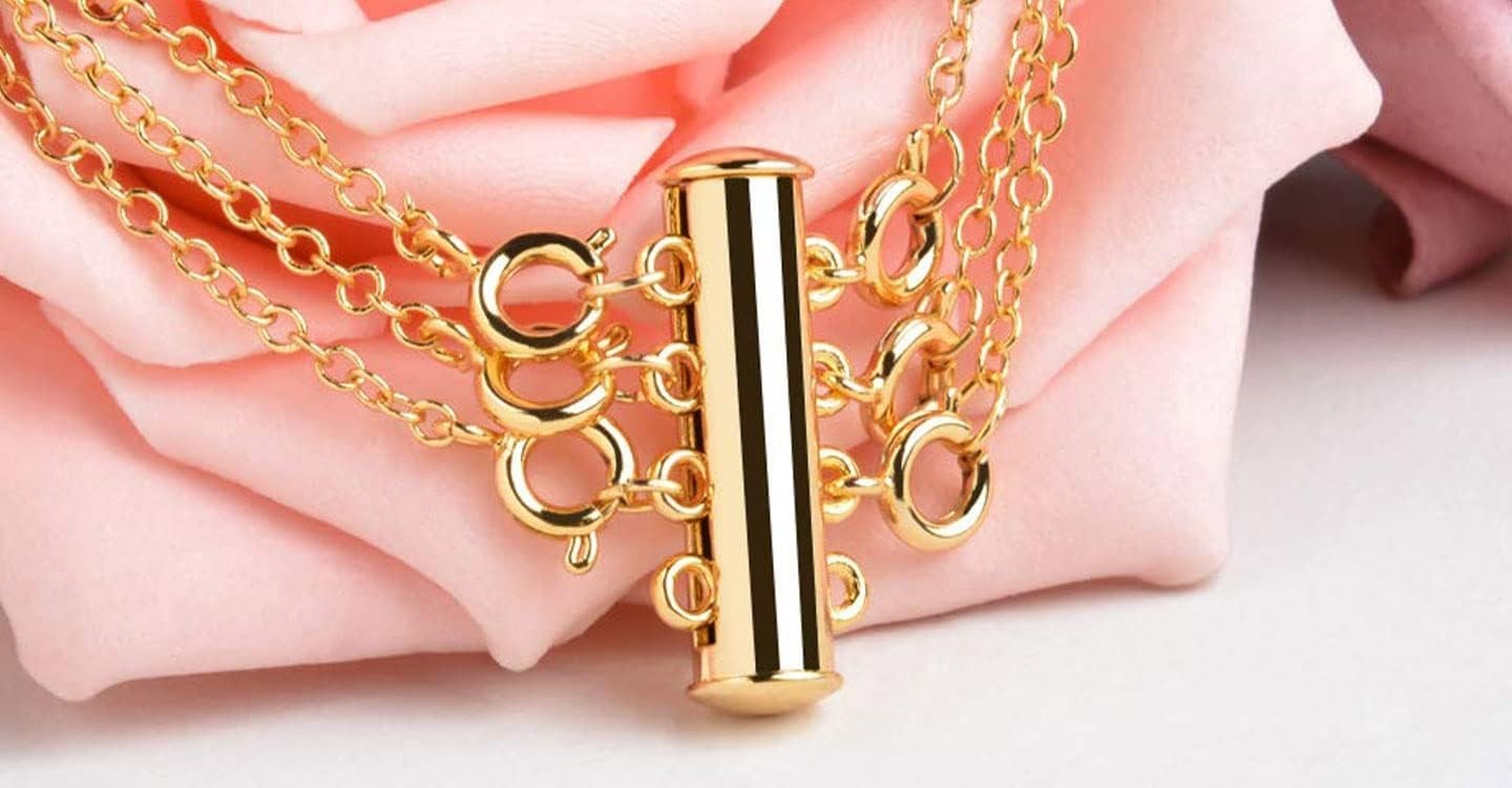 Durable Brass Magnetic Slide Lock Clasps – Perfect for Layered Jewelry Designs