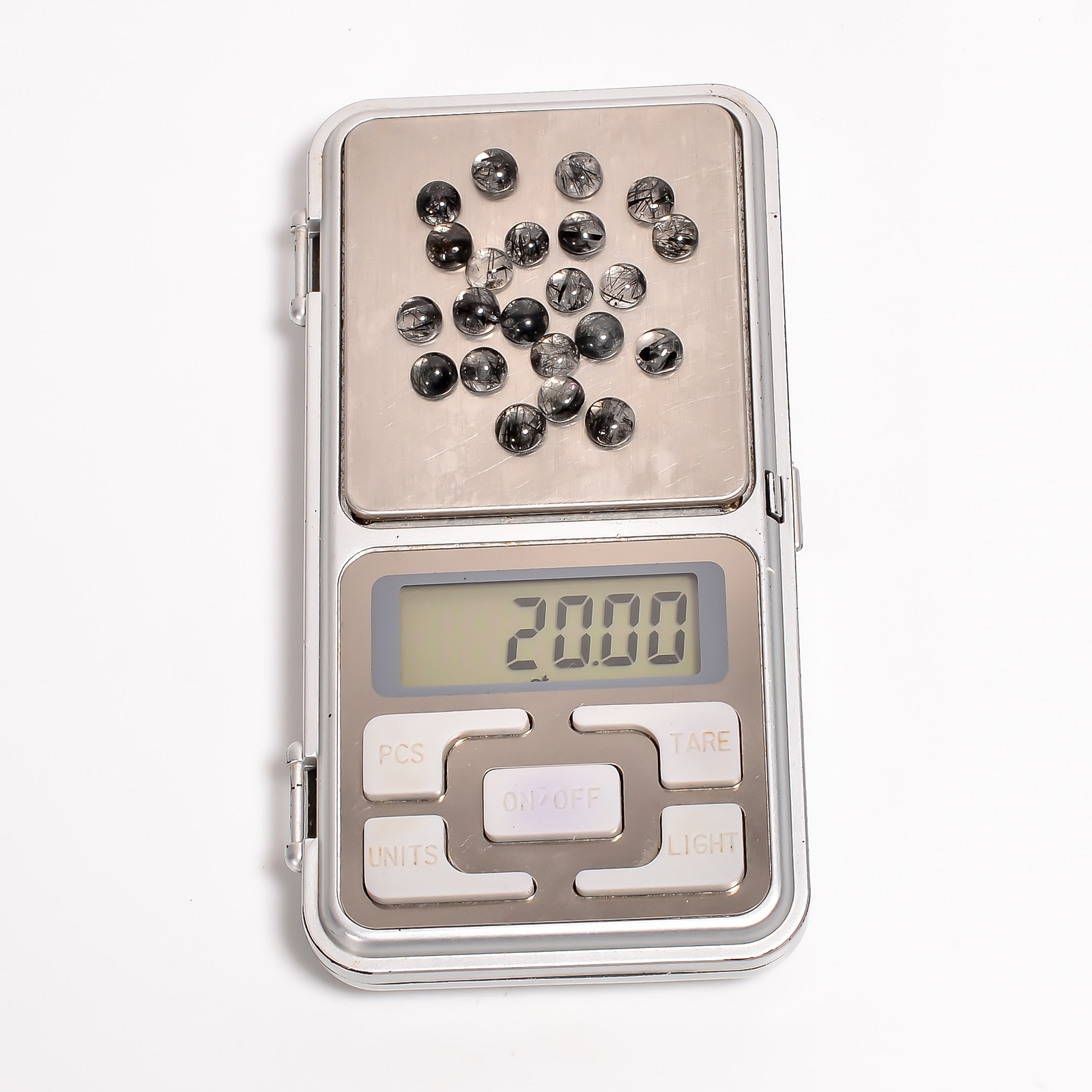 Natural Black Rutile Quartz Round Shape Cabochon Loose Gemstone Lot 20 Ct 6X6 mm