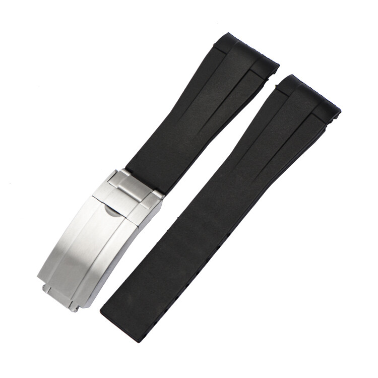 20MM RUBBER STRAP BAND FOR ROLEX DATEJUST SUBMARINER GMT DAYTONA EXPLORER BLACK