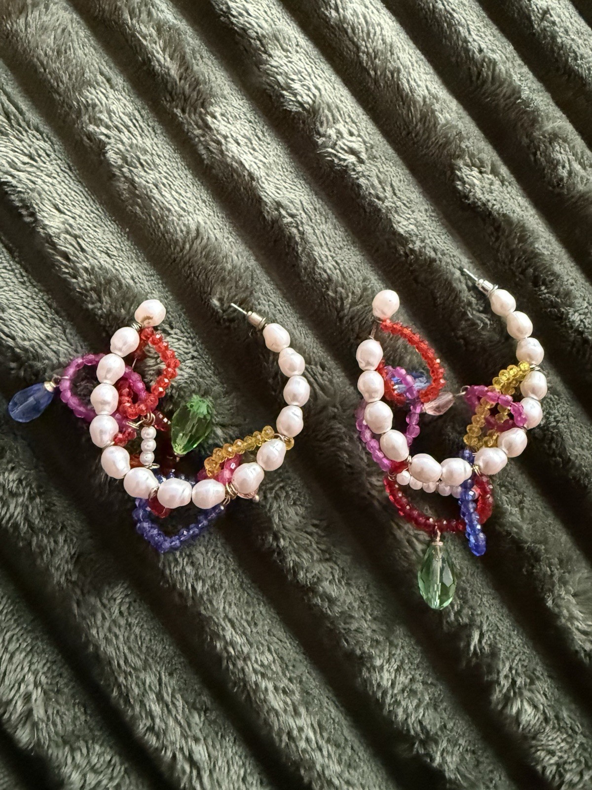 Colorful Pearl Zara Earrings Vacation Multicolor Hoops