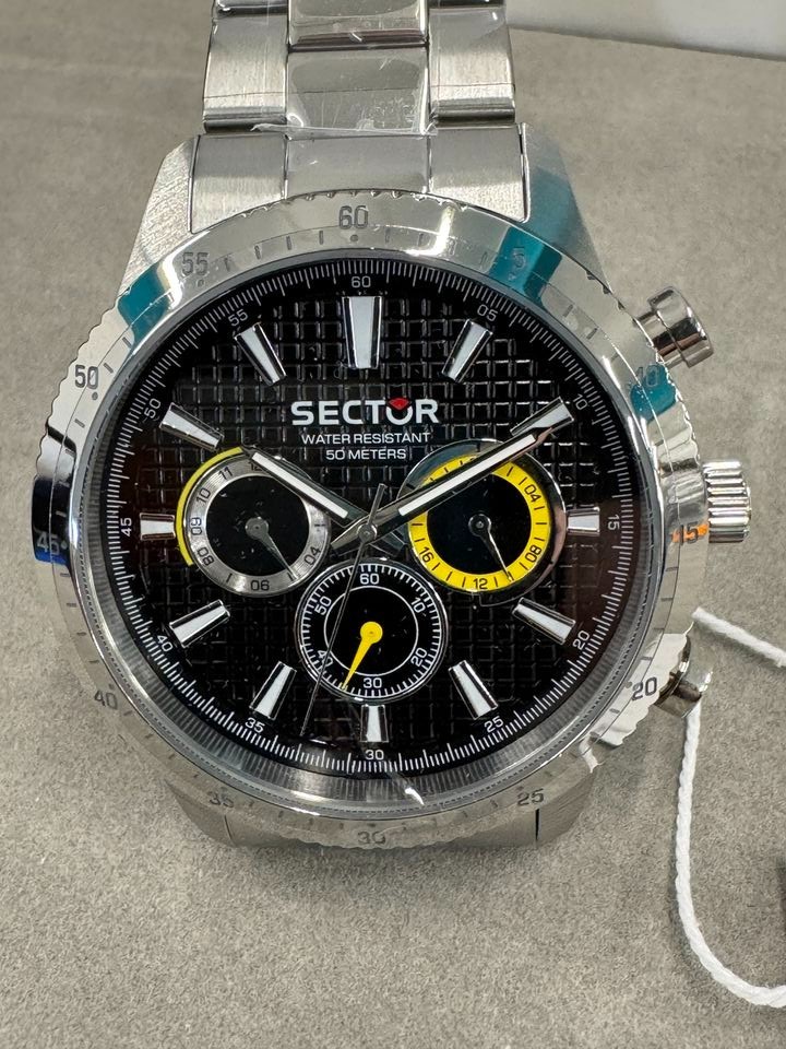 SECTOR 270 45MM MULT BLACK DIAL BR SS