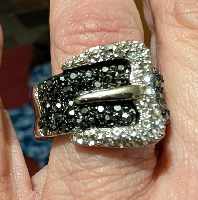 Kenneth J Lane Charcoal Gray Buckle ring