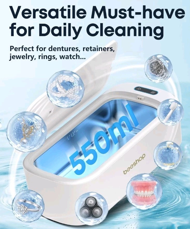 Beeshop A6 Pro Ultrasonic Jewelry Cleaner 48Khz Ring Cleaner Ultrasonic Machine