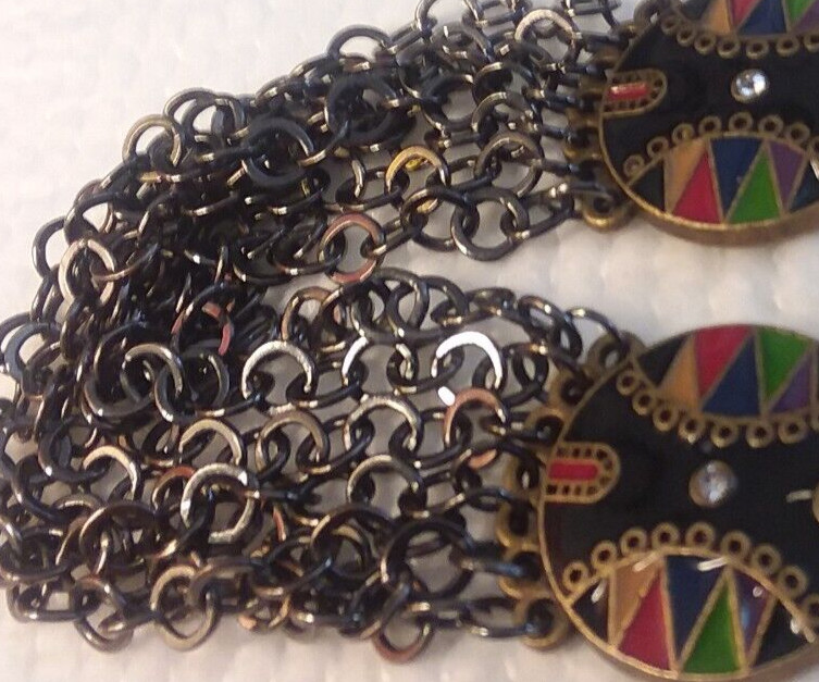 7″ Brass Tone and Black Colorful Fashion Bracelet 07-01-2024