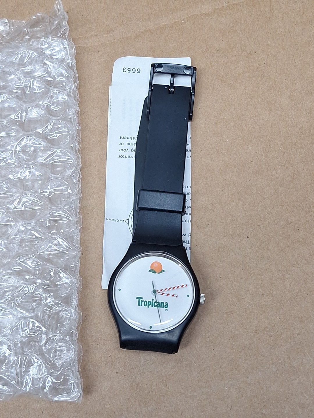 Vintage Tropicana Orange Juice Promo Watch Adult Silicone Band, new old stock