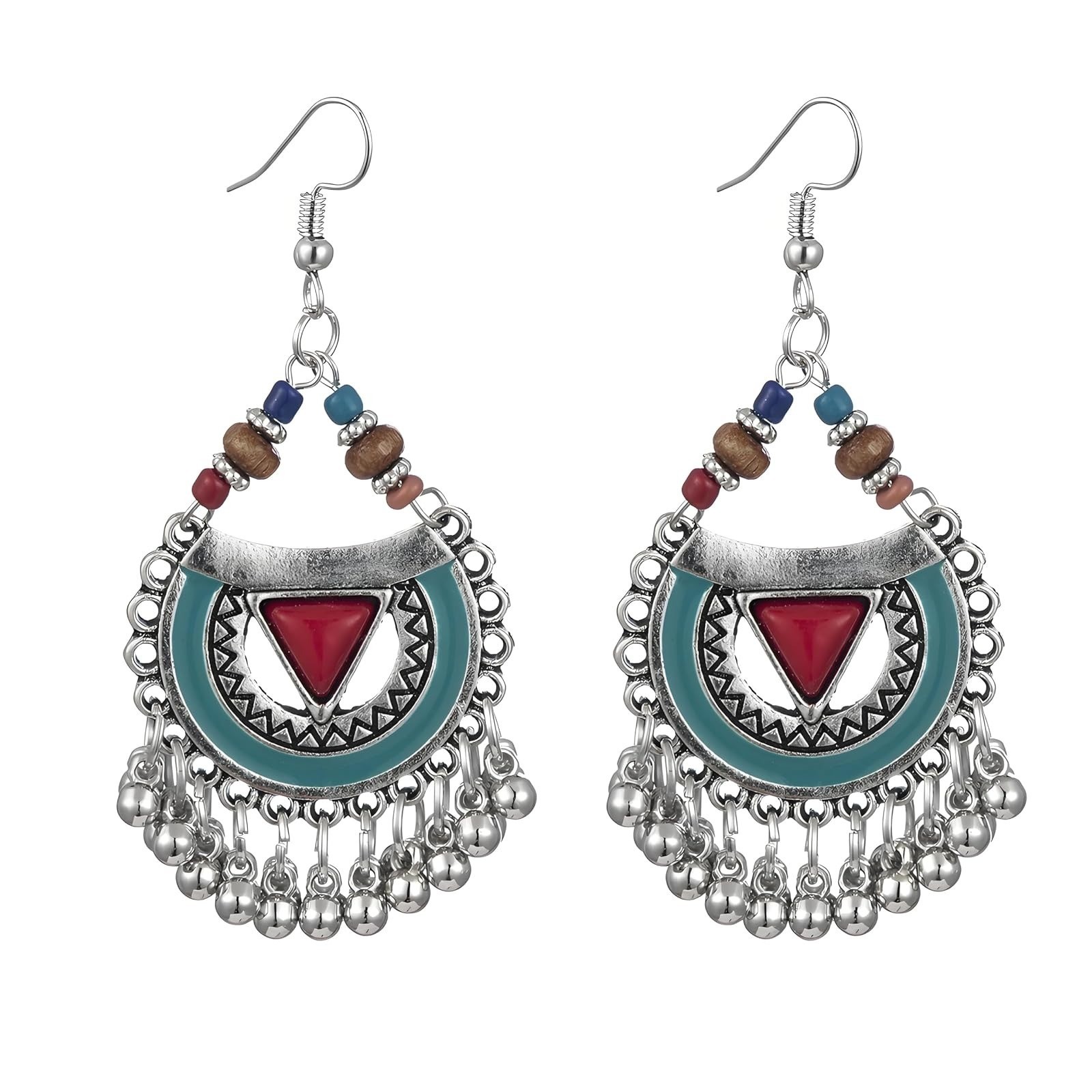 Boho Beaded Tassel Dangle Earrings for Women Ethnic Jewelry